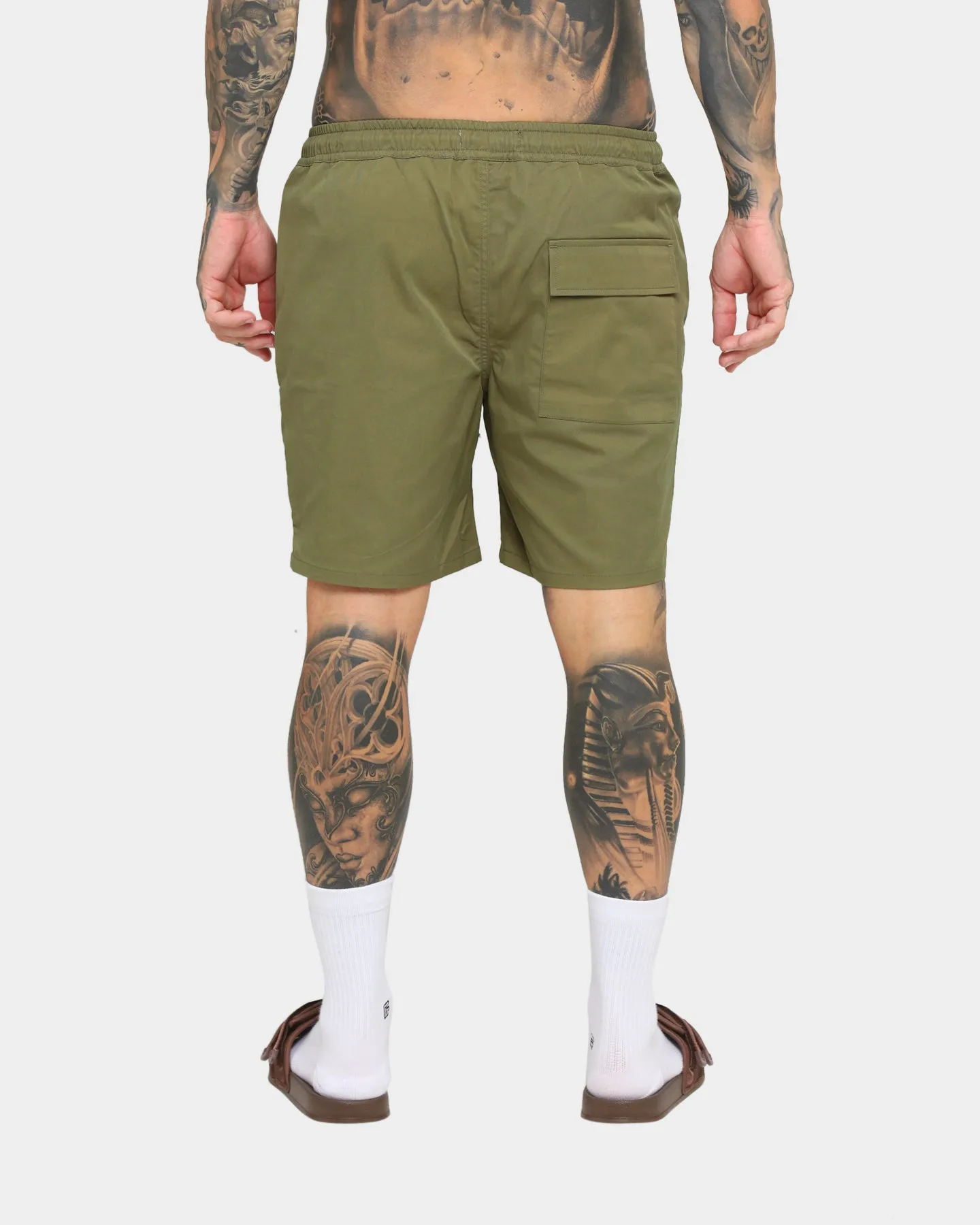 EN ES Short de plage utilitaire Vert kaki