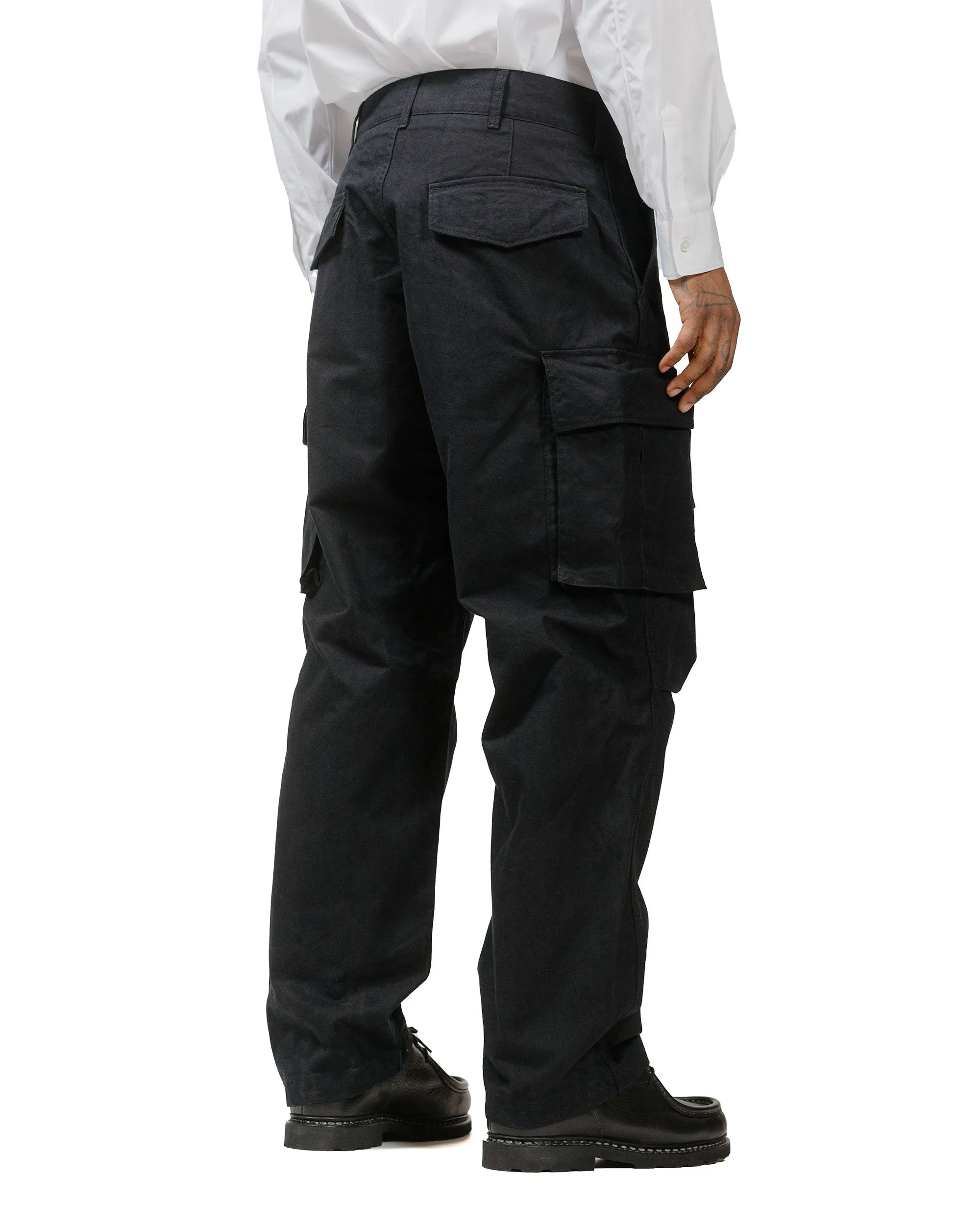 Engineered Garments Fa Pant Black Cotton Brushed Herringbone Comfortable Jaw Irregular Knitting