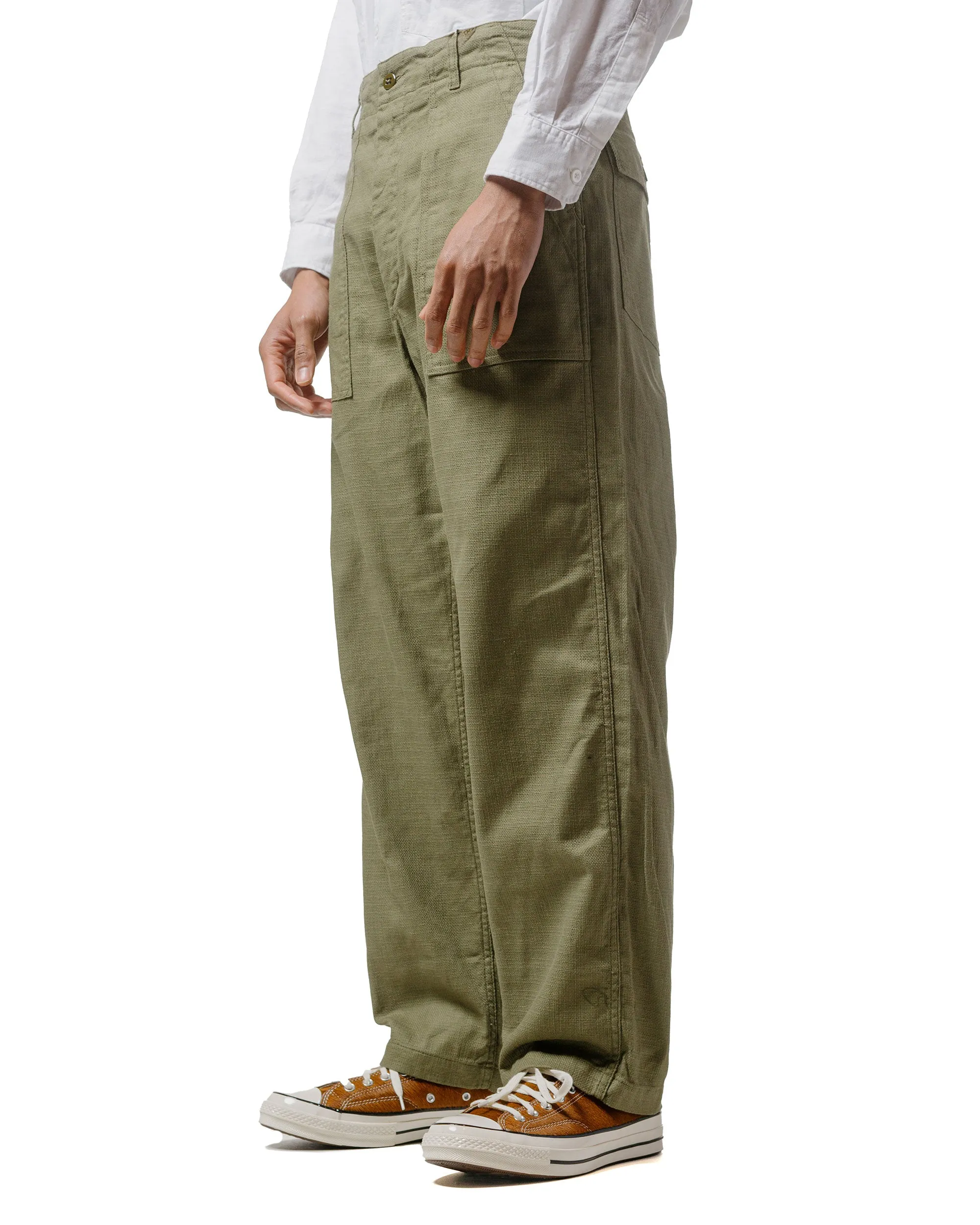 Engineered Garments Fatigue Pant Olive Cl Java Cloth Removable Hood Luxury Waist