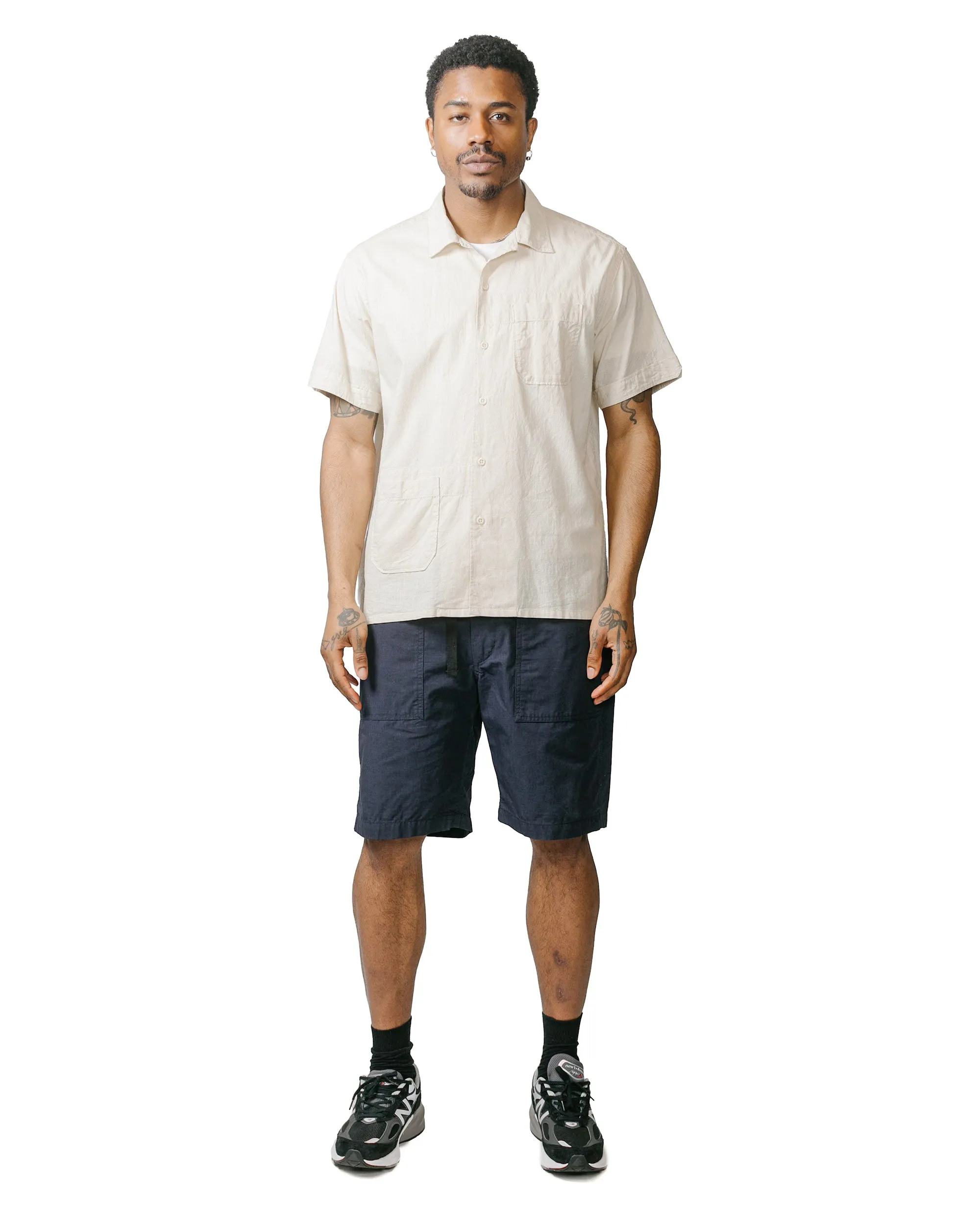 Engineered Garments Fatigue Short Dark Navy Cotton Ripstop Versatile and Practical Snap Pocket Fabric