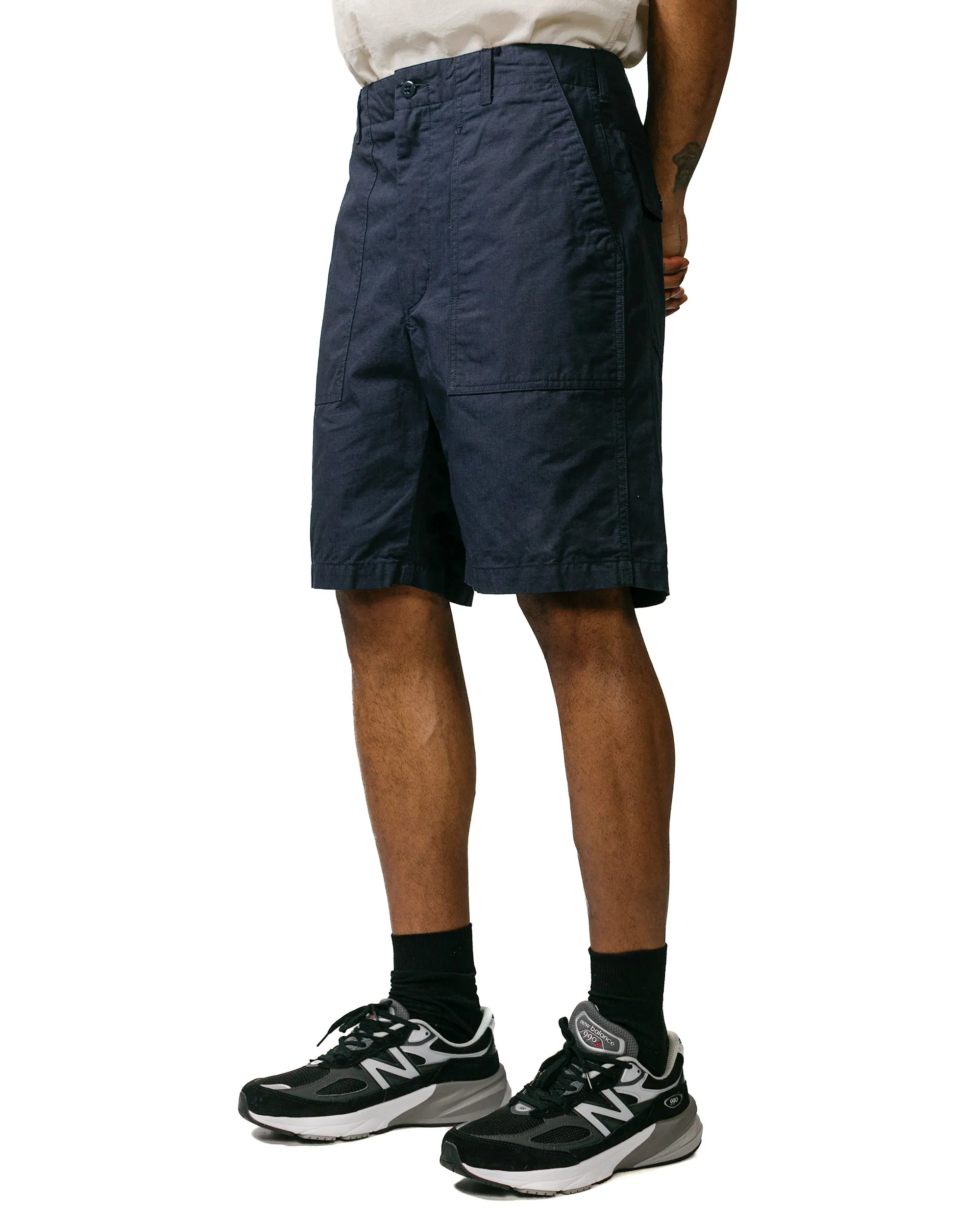 South China Tiger Neck Engineered Garments Fatigue Short Dark Navy Cotton Ripstop