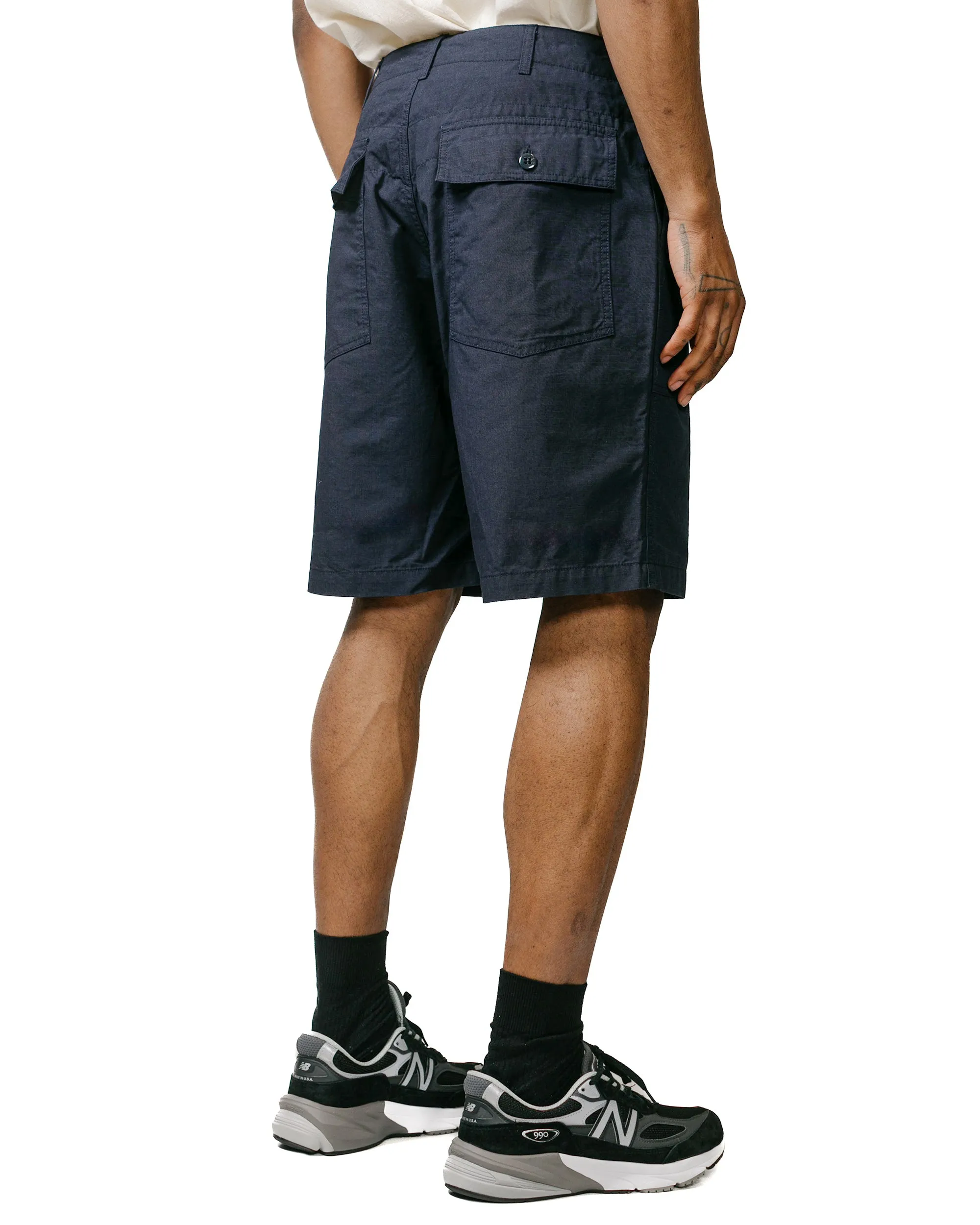 Engineered Garments Fatigue Short Dark Navy Cotton Ripstop Drape Sleeve Stain Control