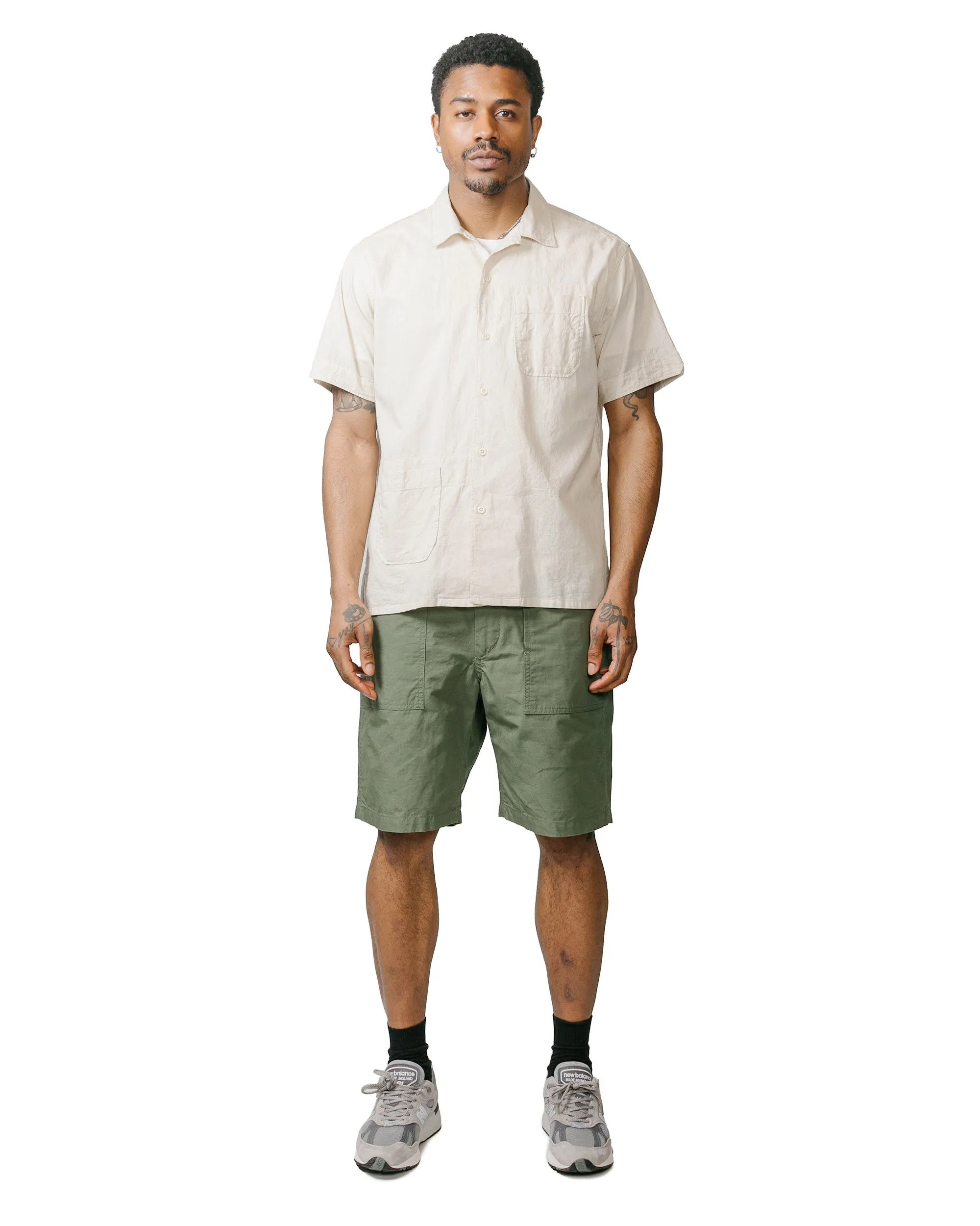 Engineered Garments Fatigue Short Olive Cotton Ripstop Borrowing