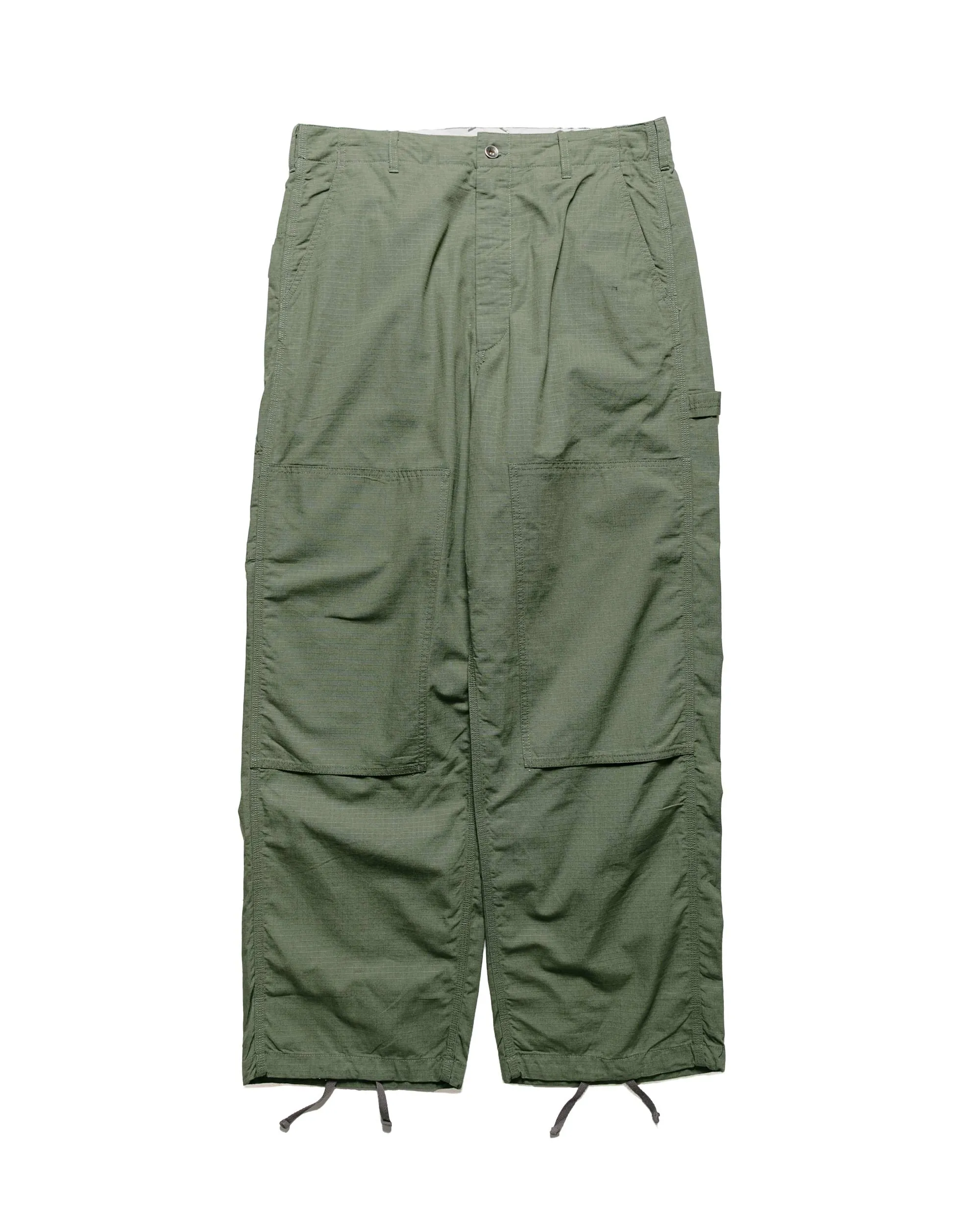 Engineered Garments Painter Pant Olive Cotton Ripstop French - Terry