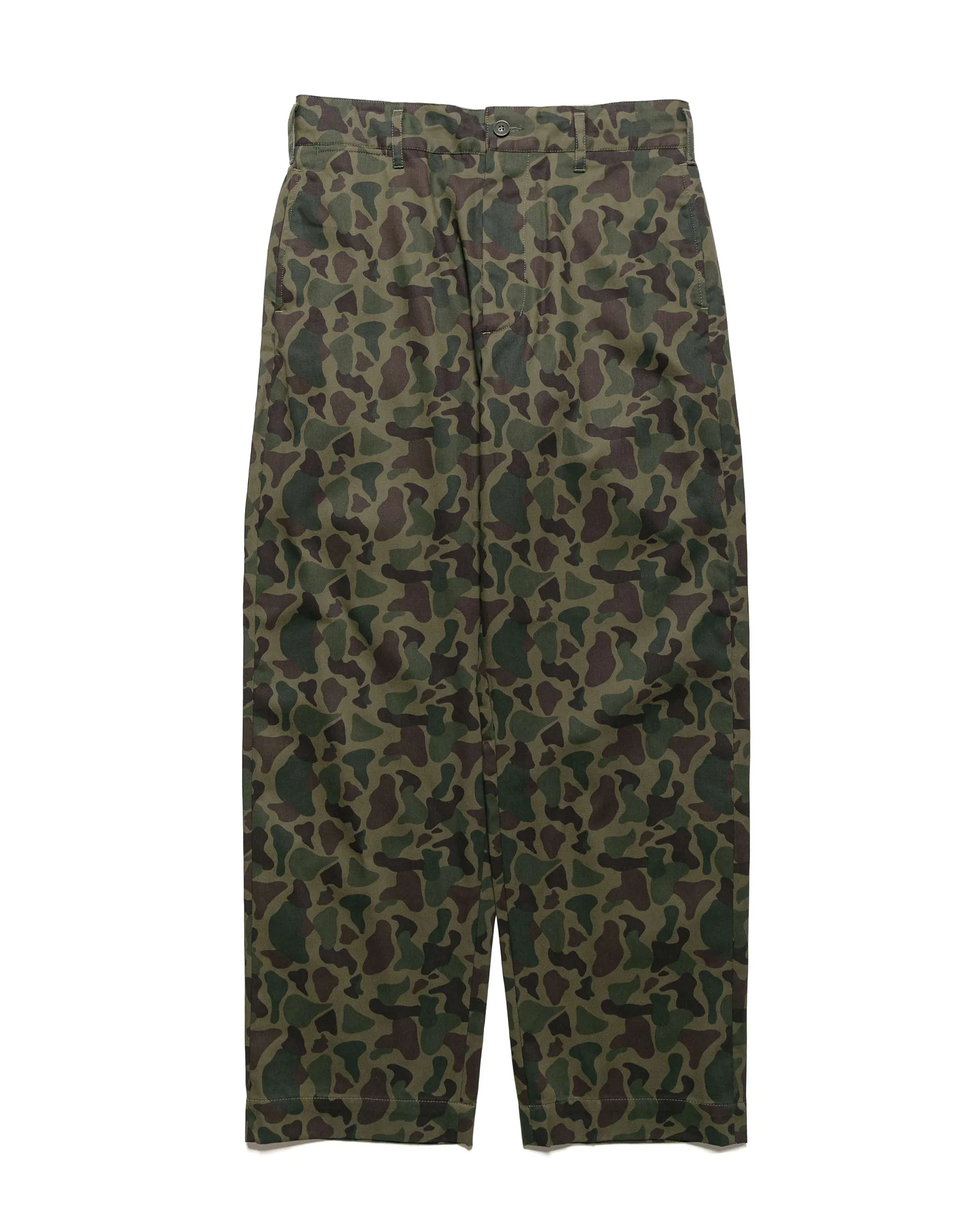 Engineered Garments Workaday Chino Pant Olive Camo 6.5Oz Flat Twill Comfortable Elastic Unconquerable