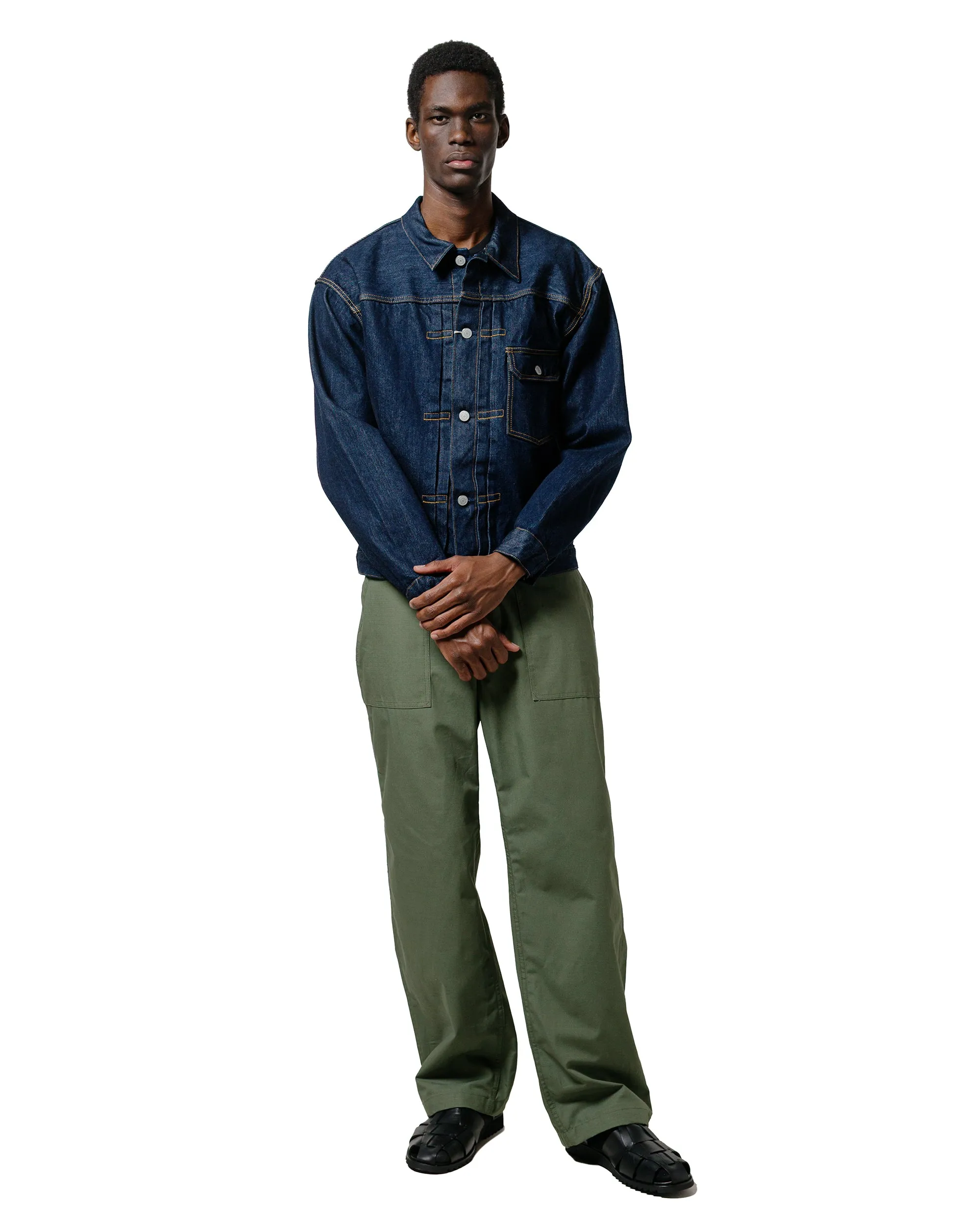 Engineered Garments Workaday Fatigue Pant Olive Cotton Ripstop Embroidered Designness