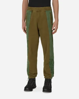 Loose-Fit-Design Comfortable Congruence Panel Sweatpants Green / Brown