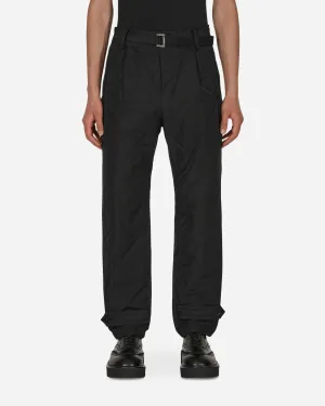 Adjustable Straps Length Quilted Pants Black