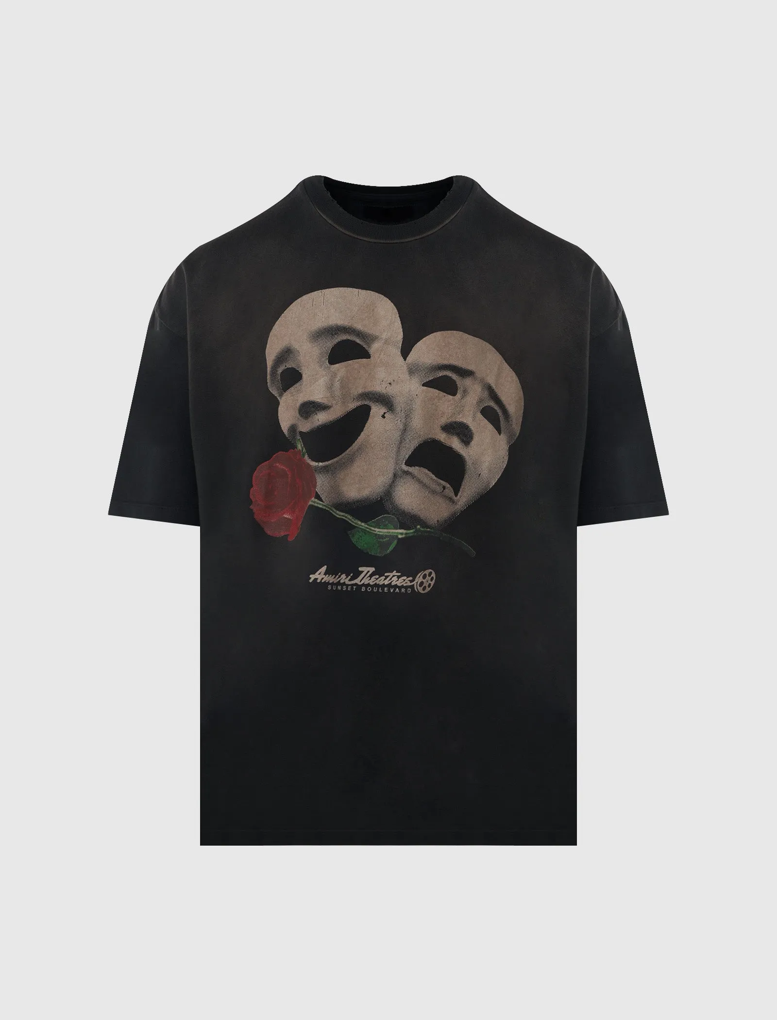 Theatre Masks Oversized Tee Side Zipper