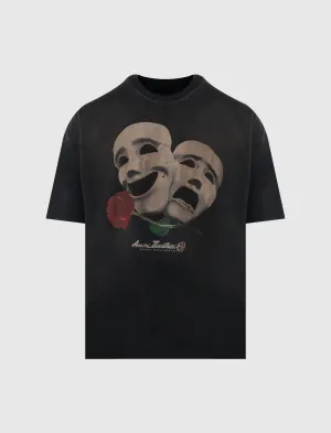Theatre Masks Oversized Tee Side Zipper