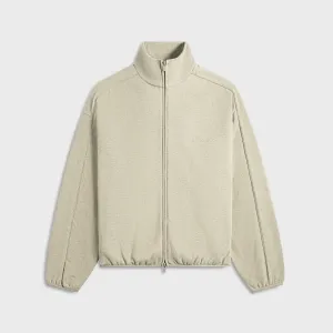 Essentials Modern Fit Fleece Track Jacket - Heather Stone / Cloud White Want