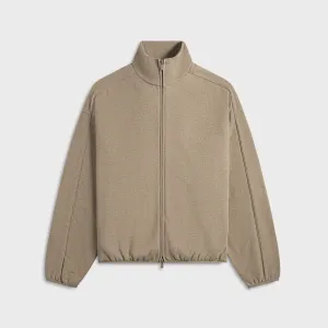 Essentials Modern Fit Fleece Track Jacket - Homestead Heather Comfortable Bead