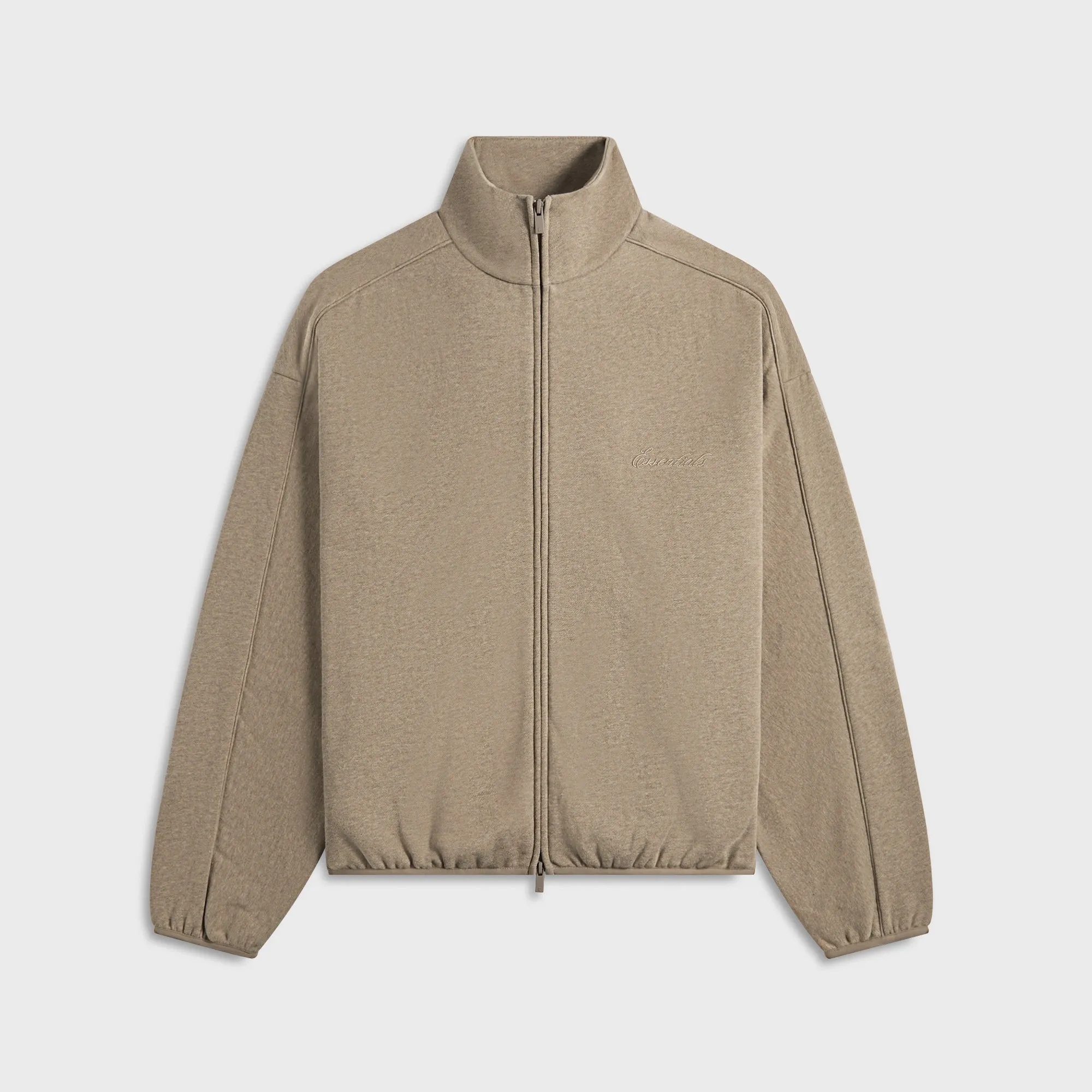 Essentials Modern Fit Fleece Track Jacket - Homestead Heather Comfortable Bead