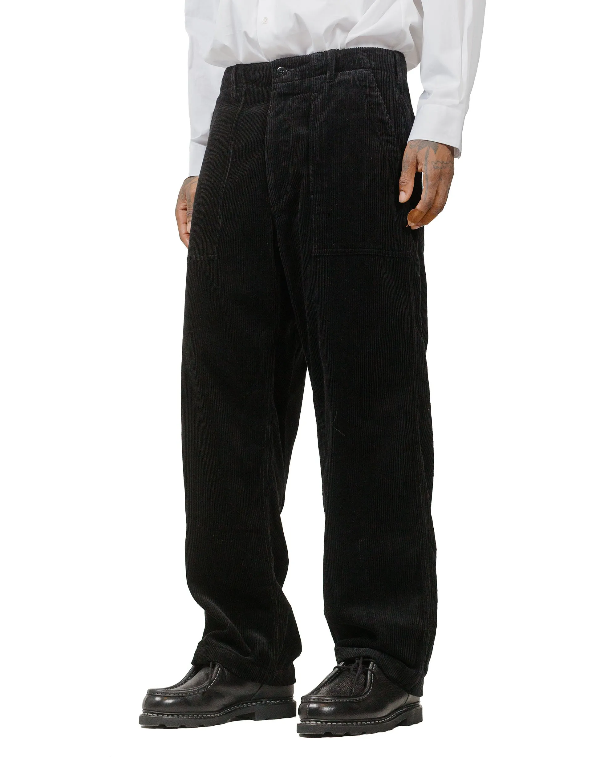 Engineered Garments Fatigue Pant Black Cotton 8W Corduroy Ankle Pants