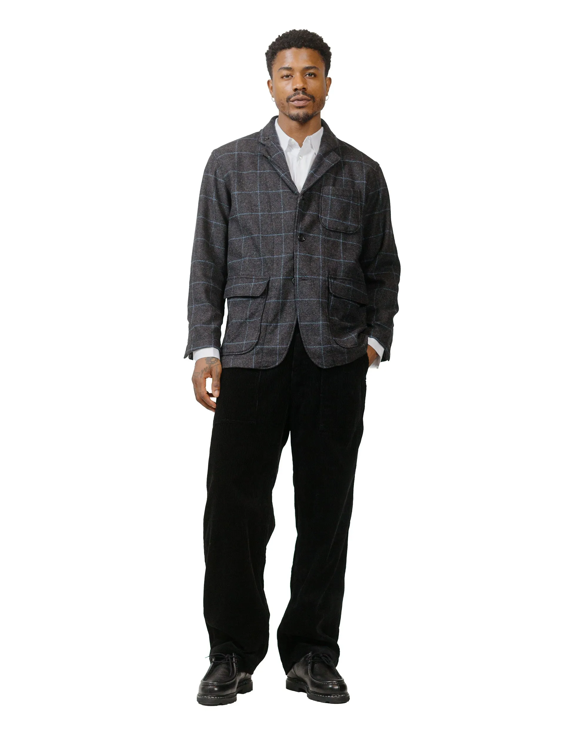 Engineered Garments Fatigue Pant Black Cotton 8W Corduroy Textured Ribbed Suitable For Outdoor
