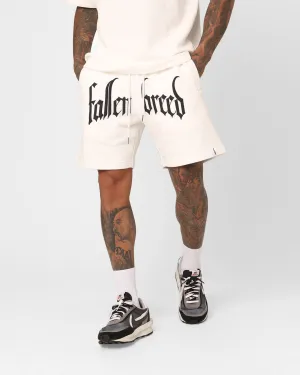 Short de survêtement à zip avec logo puff Fallen Breed Blanc/Noir