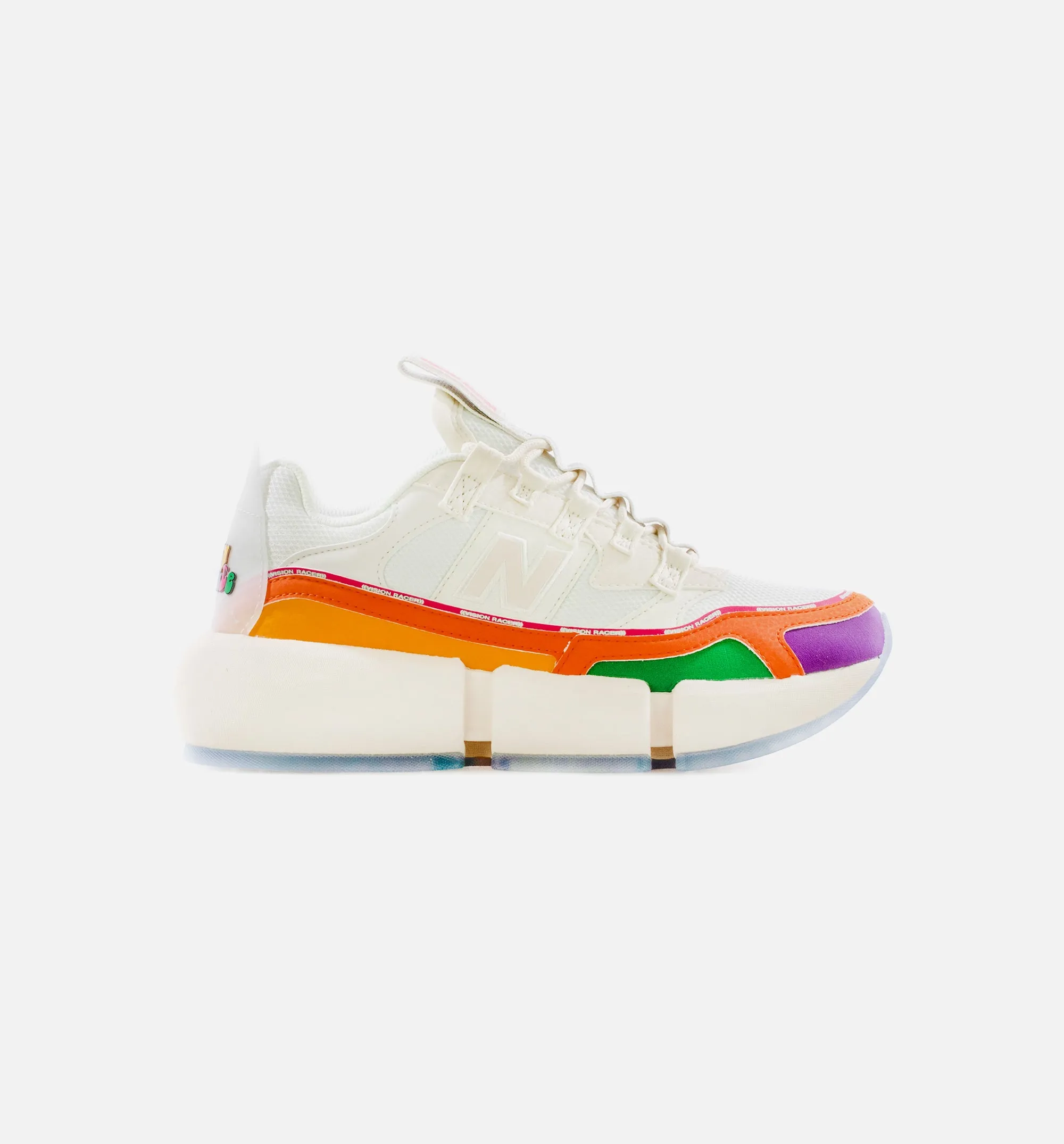 Custom Width Ring Vision Racer Trippy Summer Mens Lifestyle Shoe - White/Orange