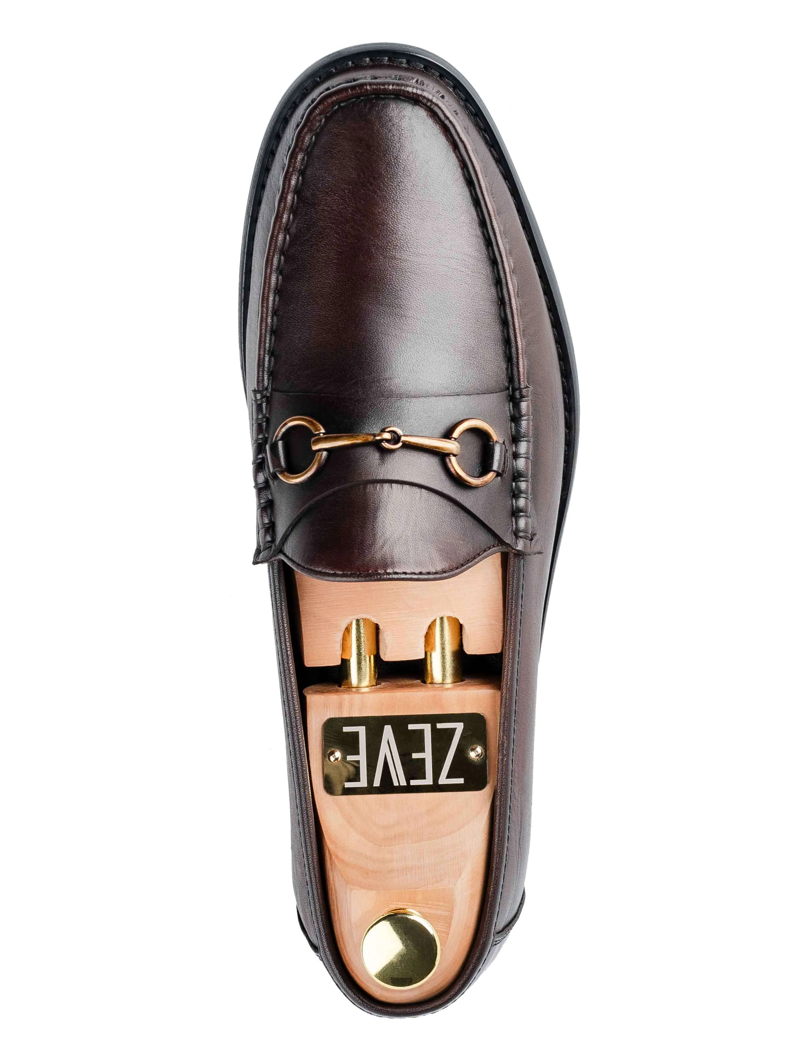 Mario HorsebitMoccasinLoafer - Dark Brown (Hand Painted Patina) Anti Slip Technology