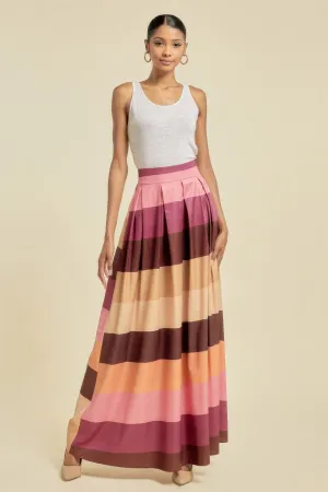 FASHNZFAB Jupe Longue Femme à Poches avec Motifs Colorés