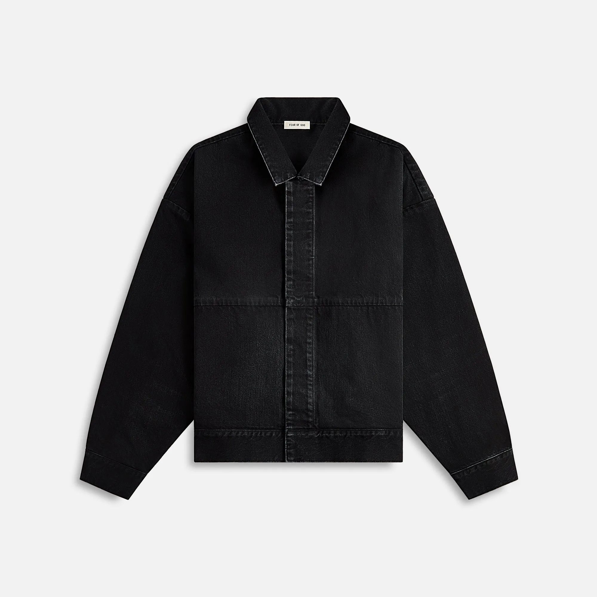 Fear Of God Denim Trucker Jacket - Black Printed Design