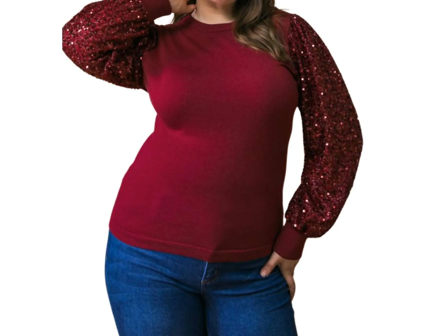Haut en pull fun bordeaux