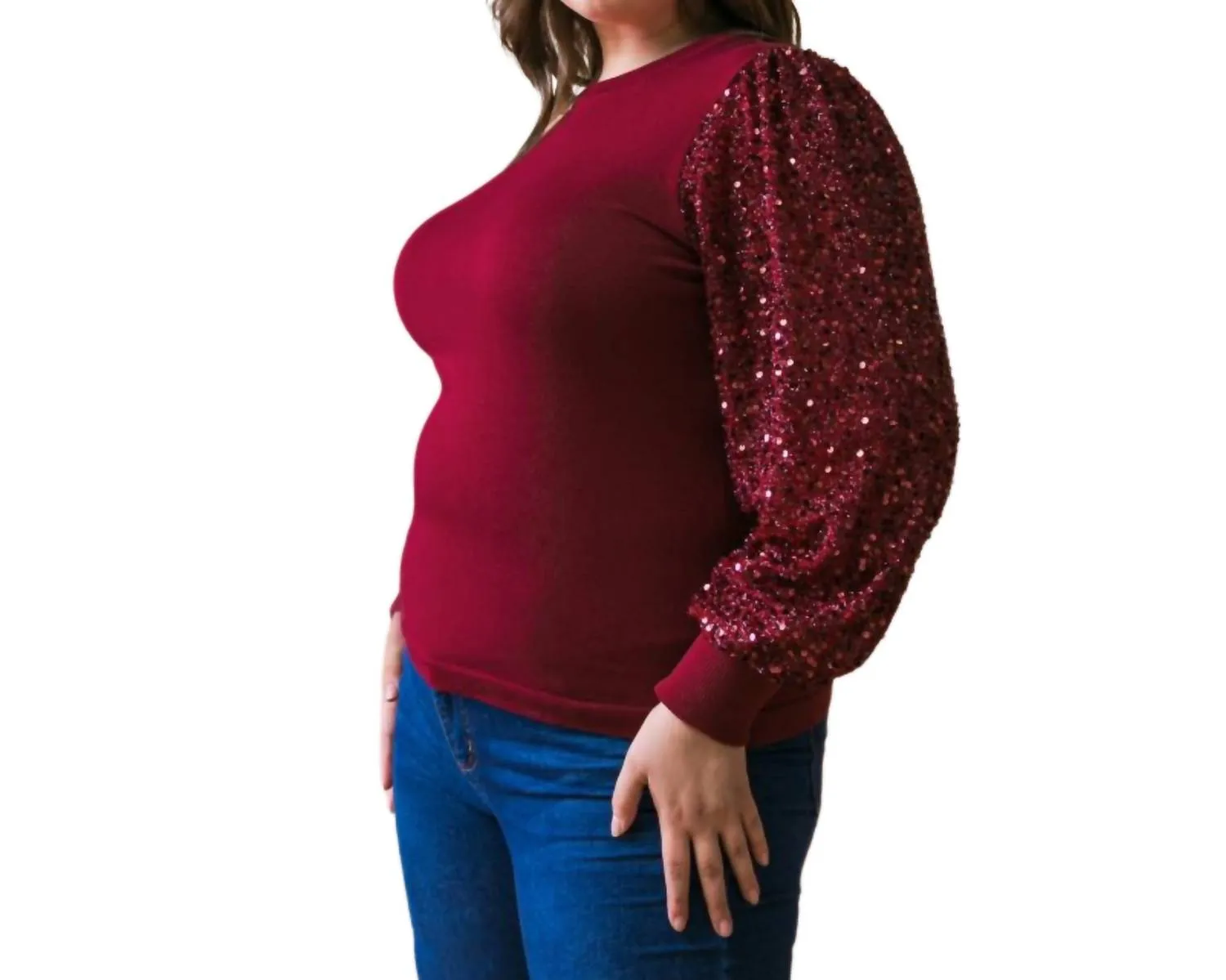 Haut en pull fun bordeaux