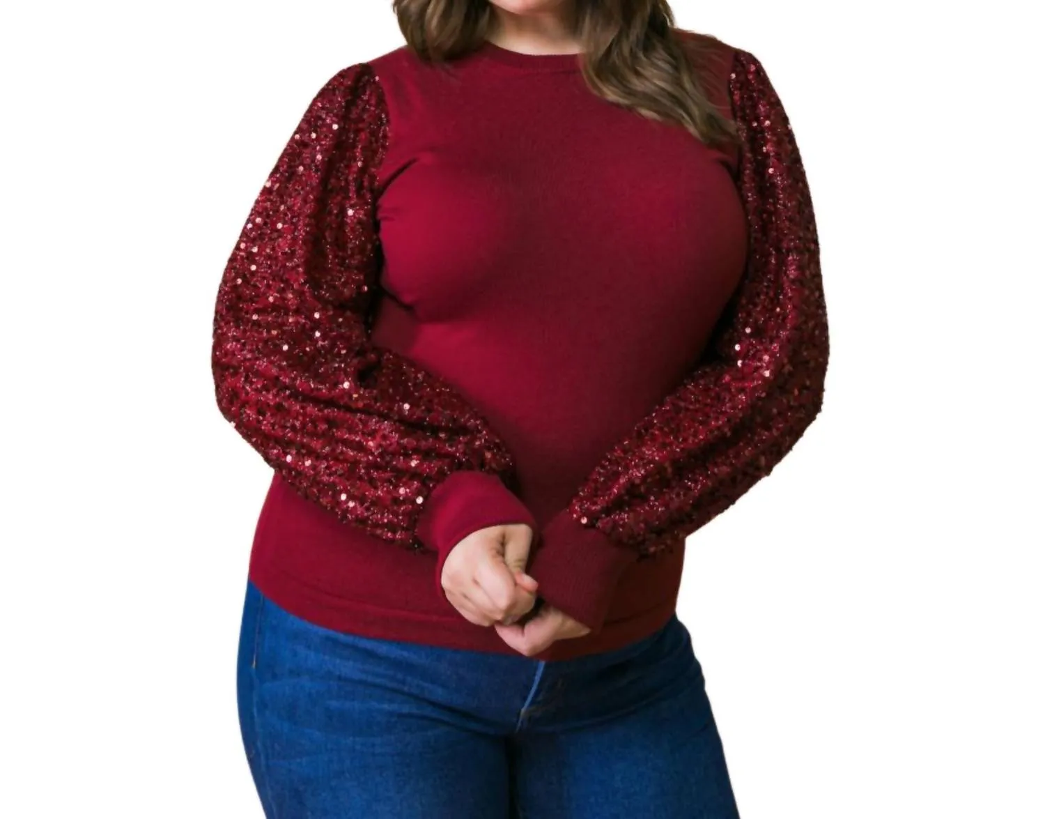 Haut en pull fun bordeaux