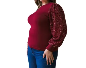 Haut en pull fun bordeaux