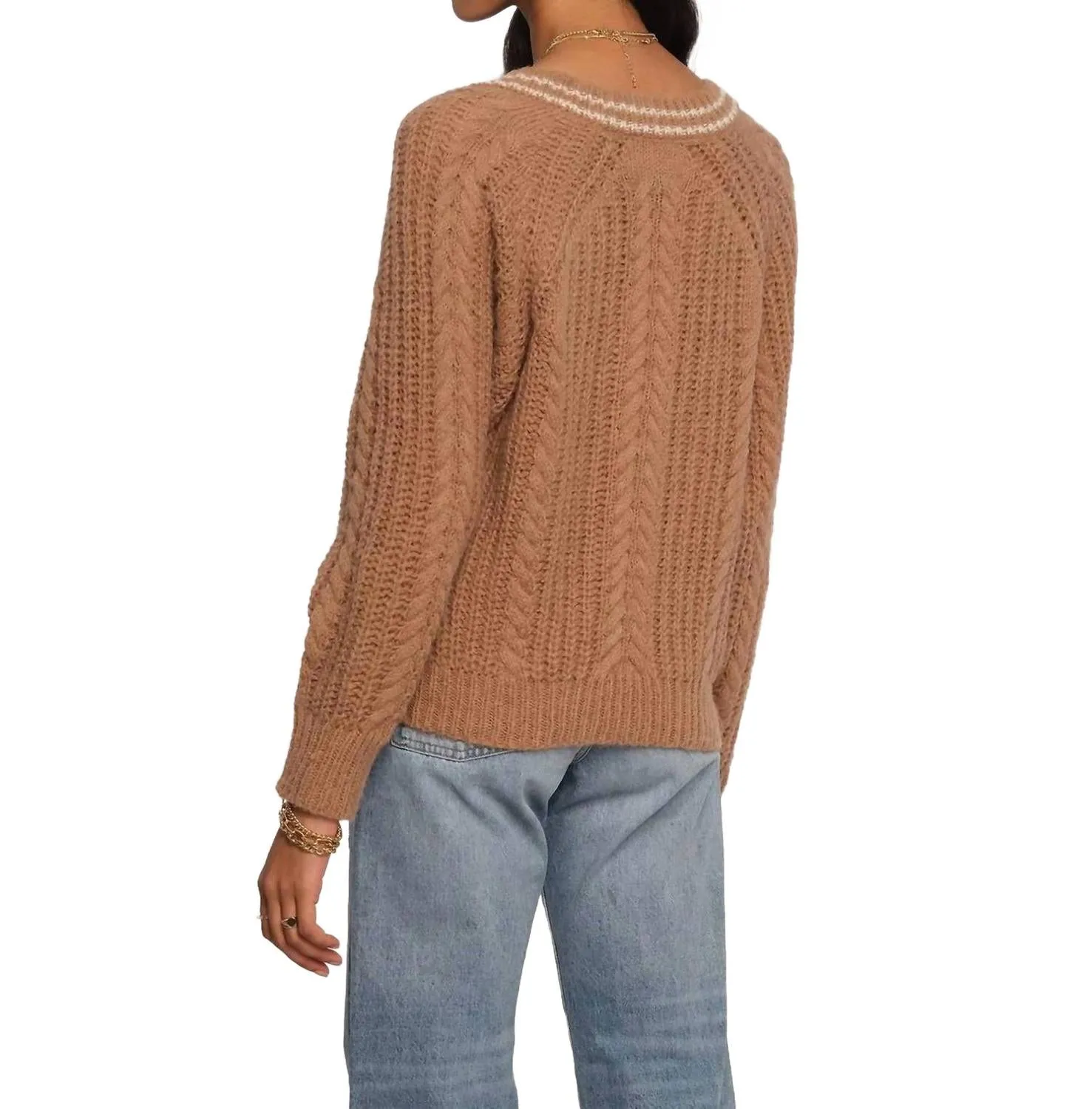 Pull Felicia à col en V en taupe