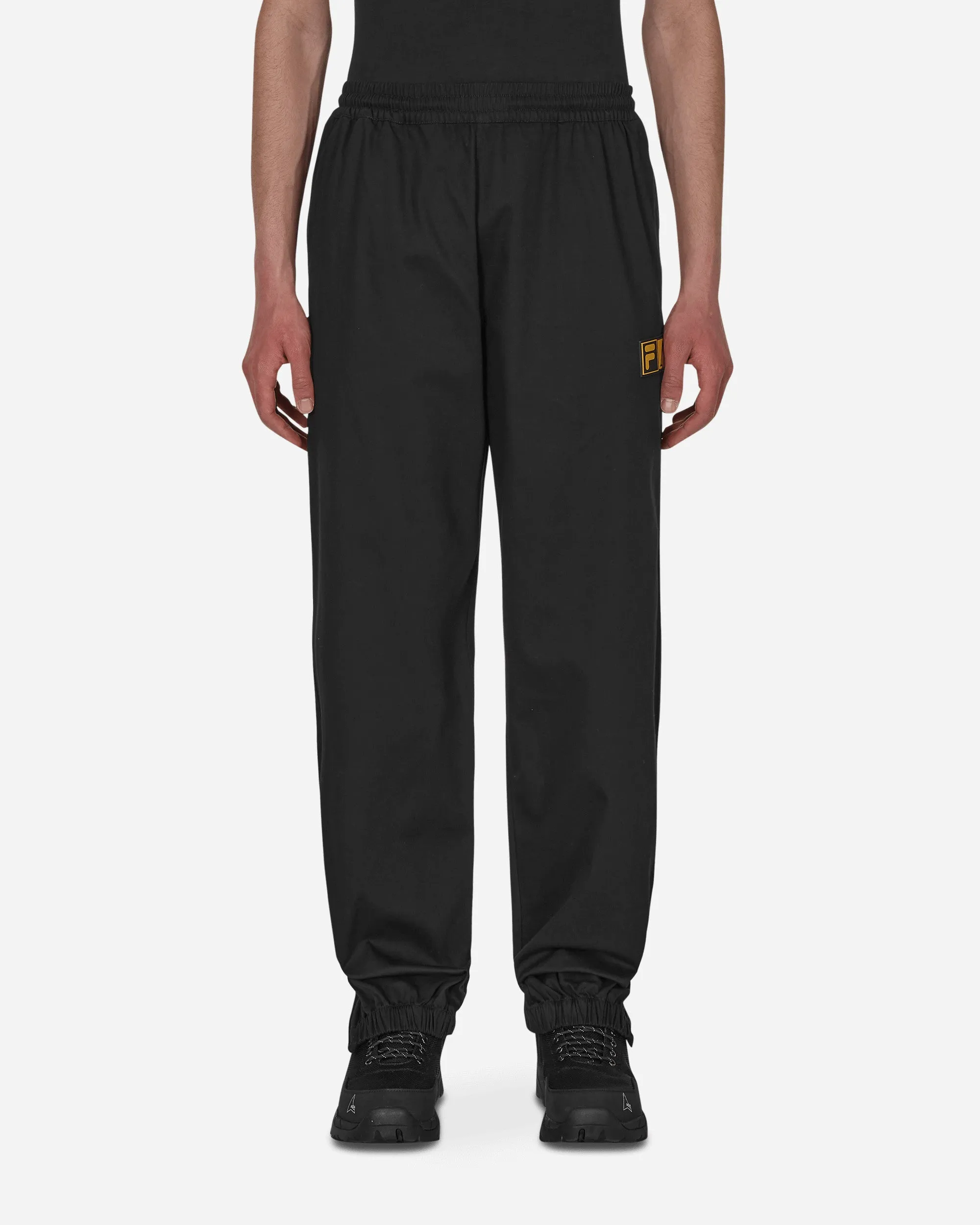 Fila Logo Twill Trackpants Black Vine
