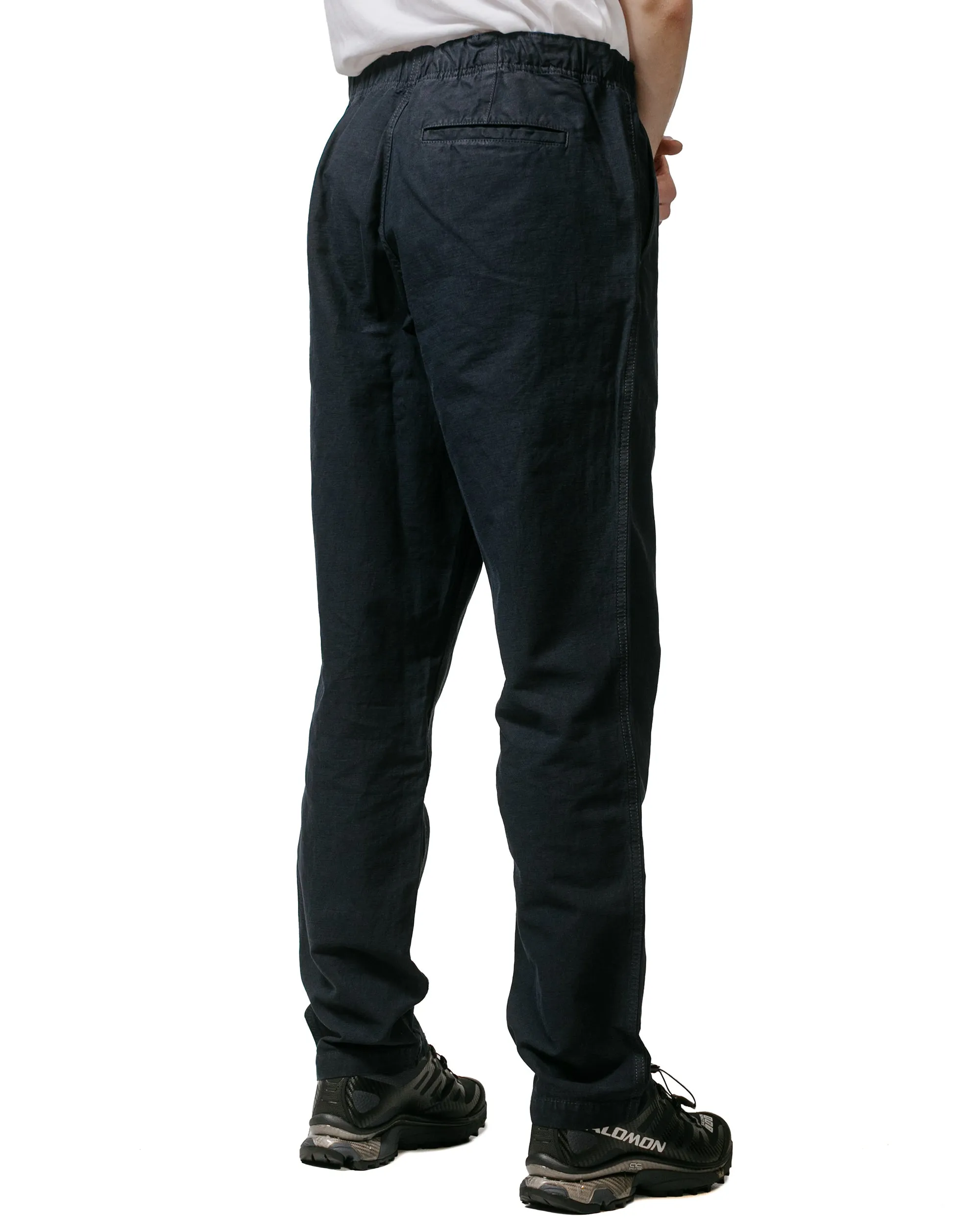 Jumbo Size Norse Projects Ezra Relaxed Cotton Linen Trouser Dark Navy