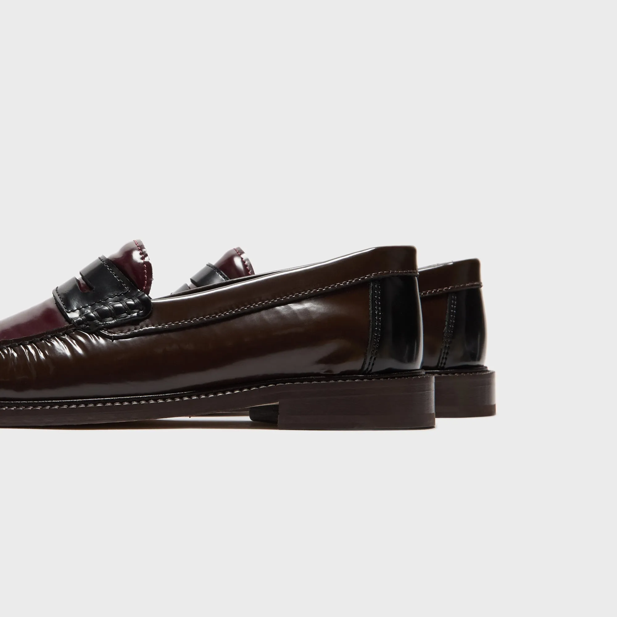 Burnished Leather Vinny'S Yardee Mocassin Loafer - Brown / Burgundy / Blue Polido Leather