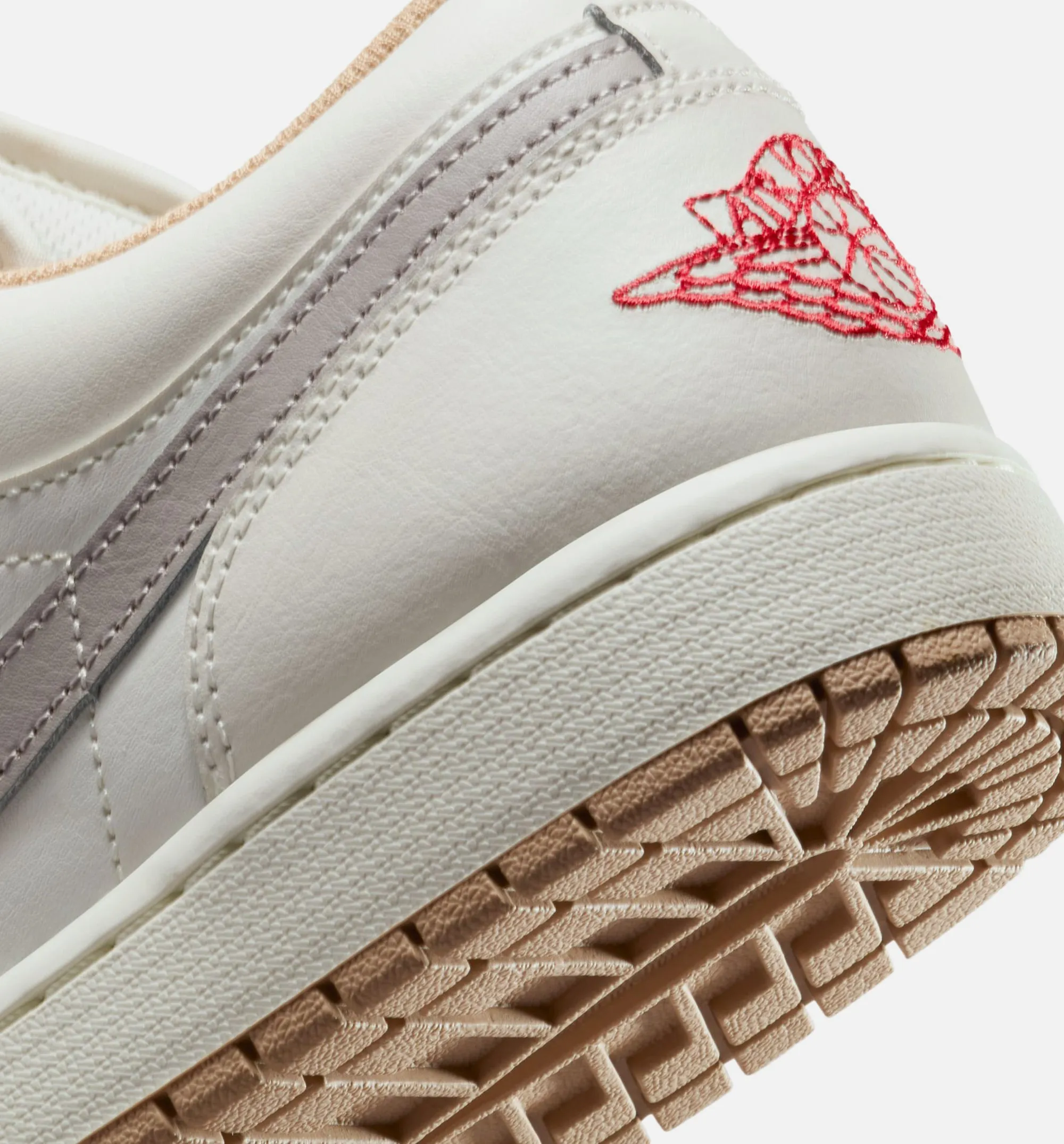 Air Jordan 1 Low Mens Lifestyle Shoe - Sail/Fire Red/College Grey/Hemp Comfort Rubber
