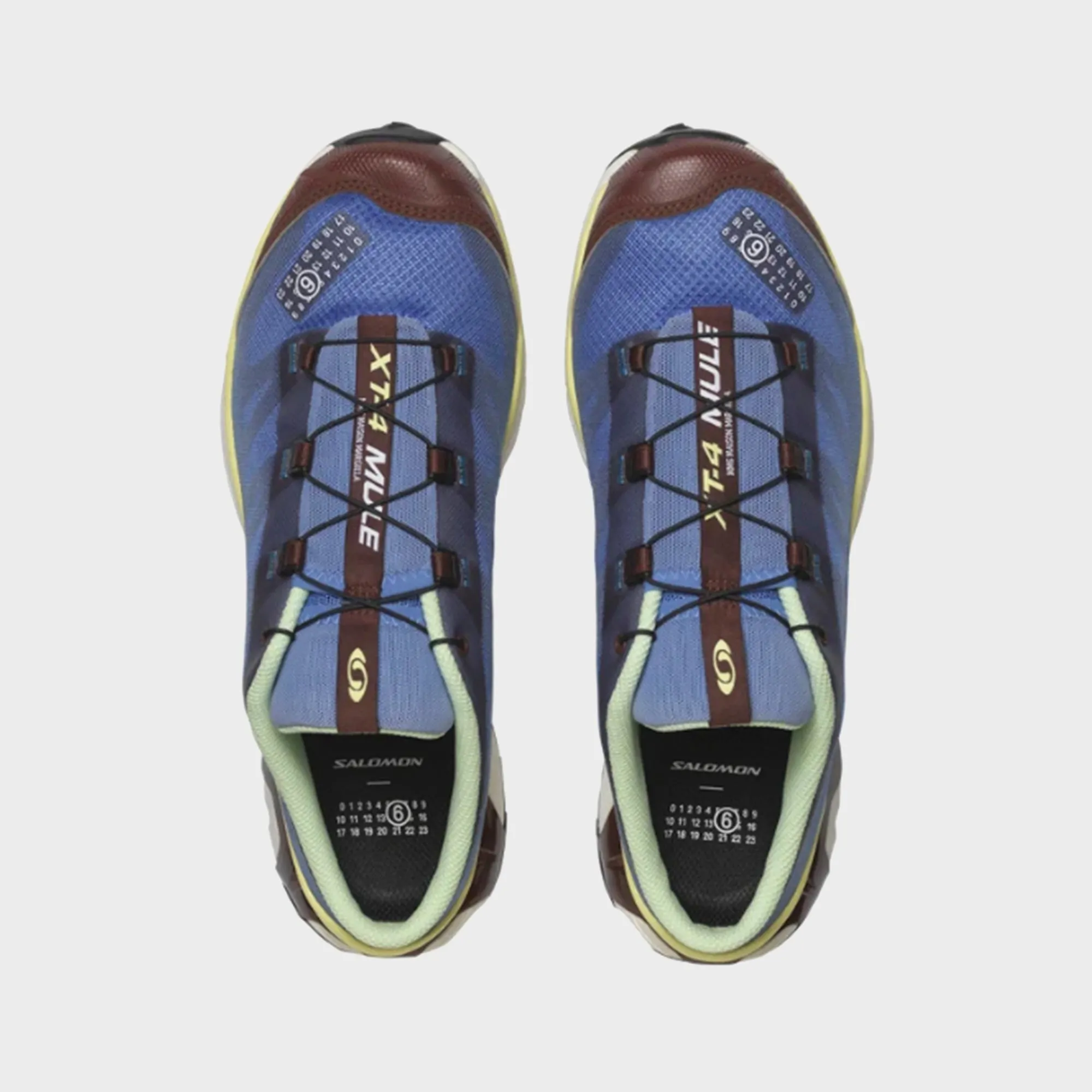 Concise Description Mm6 Maison Margiela X Salomon Xt-4 Mule - Ultramarine / Rum Raisin / Yellow