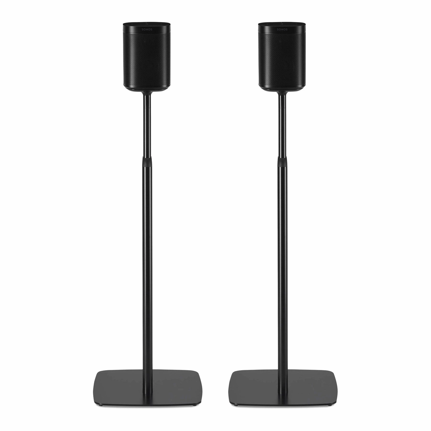 Flexson: Adjustable Floor Stand For Sonos 1 And Play 1 - Black (Pair) (FLXS1AFS2021) (Open Box Special) hi-fi DAC amp combo,hi-fi speaker impedance matcher,hi-fi RCA switch