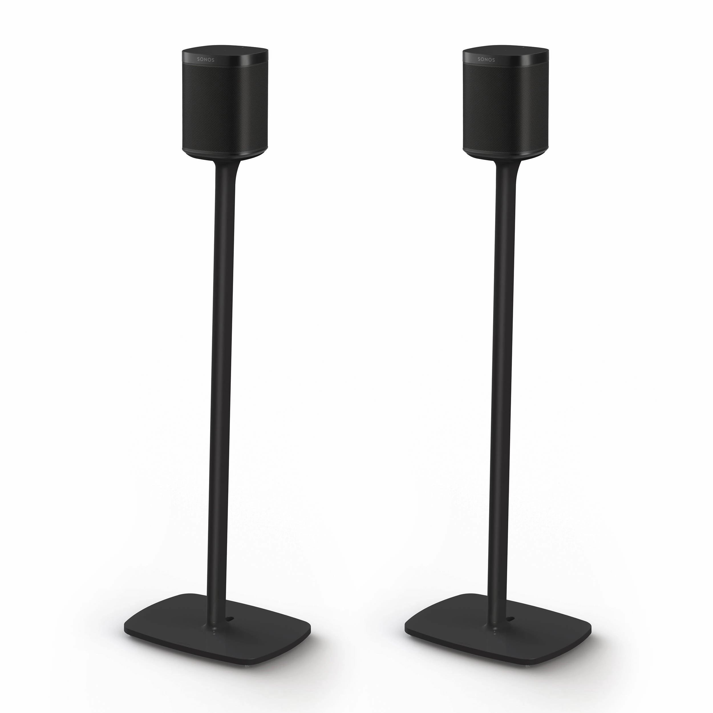 Flexson: Floor Stand For Sonos 1 - Black (Pair) (AAV-FLXS1FS2021US) - (Open Box Special) hi-fi digital music server,hi-fi speaker wall mount,hi-fi amp upgrade