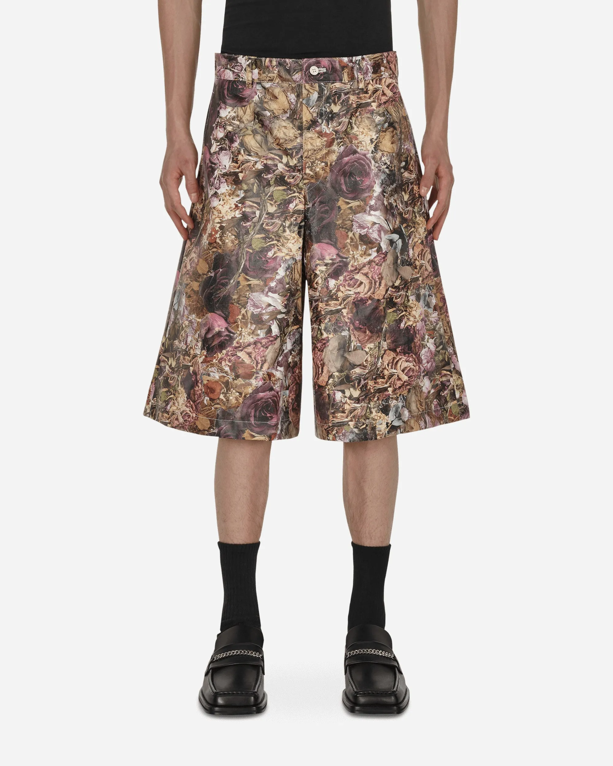 Floral Shorts Multicolor NonRestrictiveStrap Detailed Work