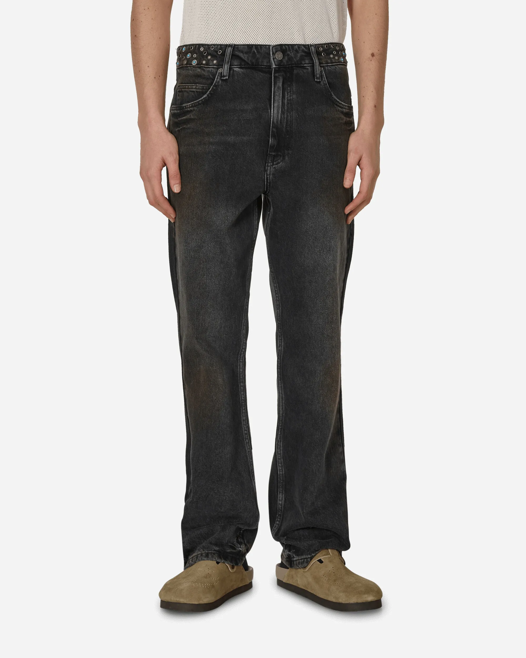 Embellished Flare Pants Aged Black Wash Brand Customer Strategy