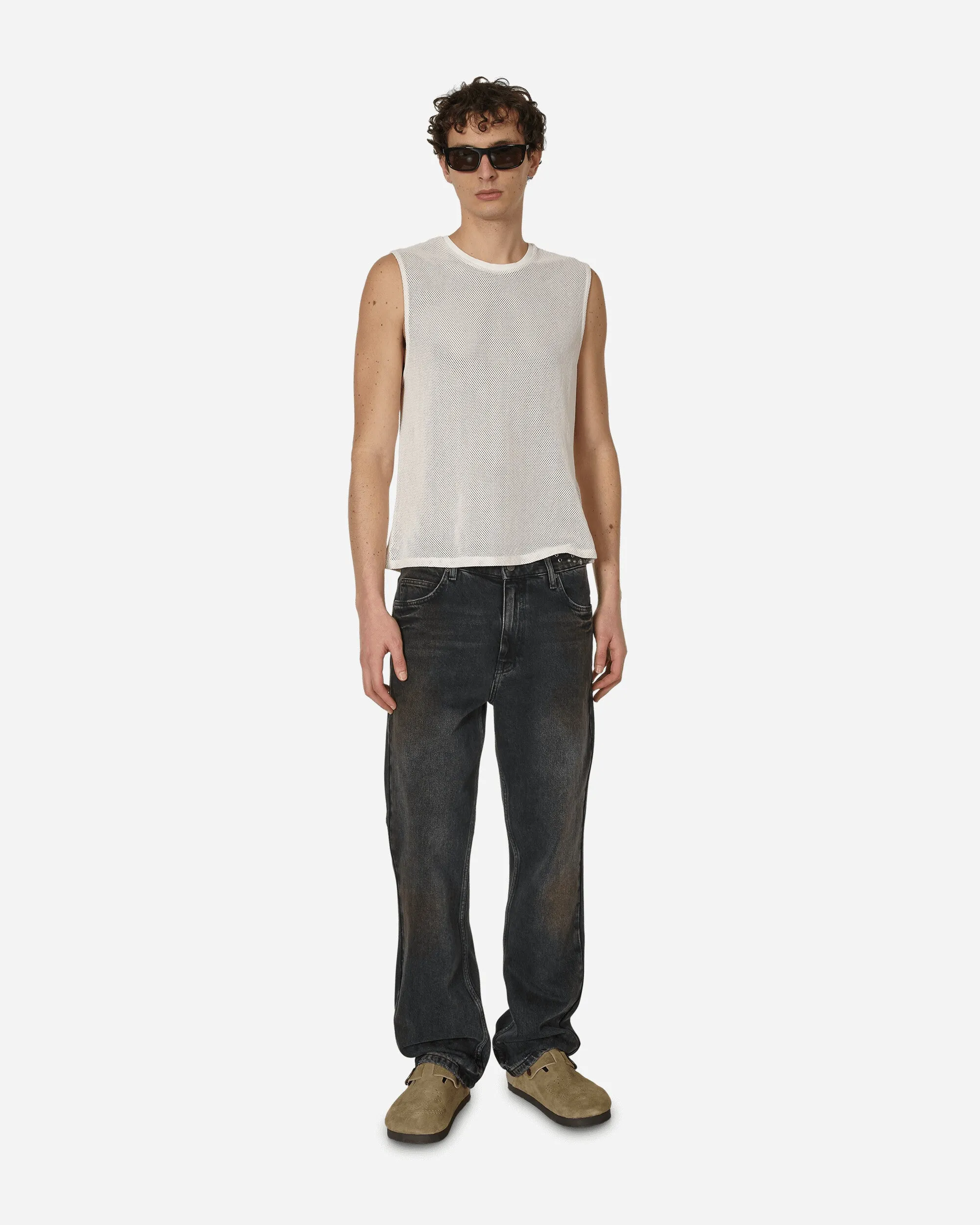 Embellished Flare Pants Aged Black Wash Comfortable Elastic Circumstance Breathable Foot Area