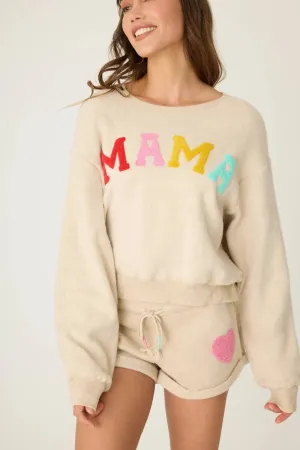 Pour Le Haut À Manches Longues Pour Maman En Couleur Avoine