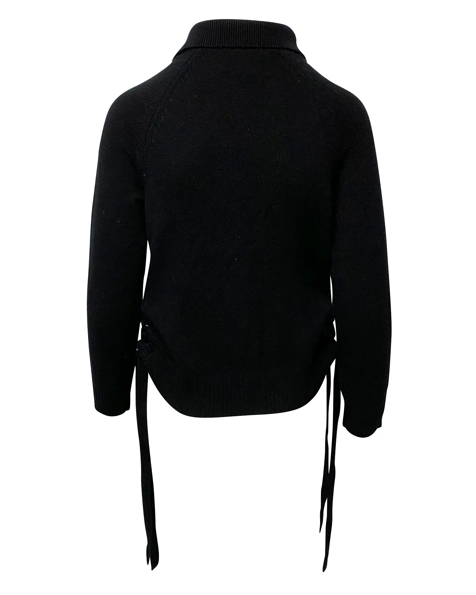 Pull à liens latéraux en cachemire noir