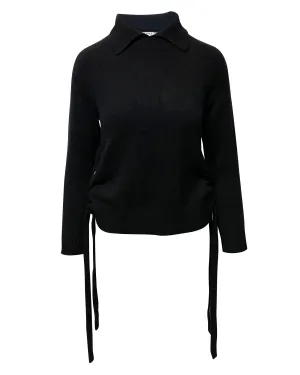Pull à liens latéraux en cachemire noir