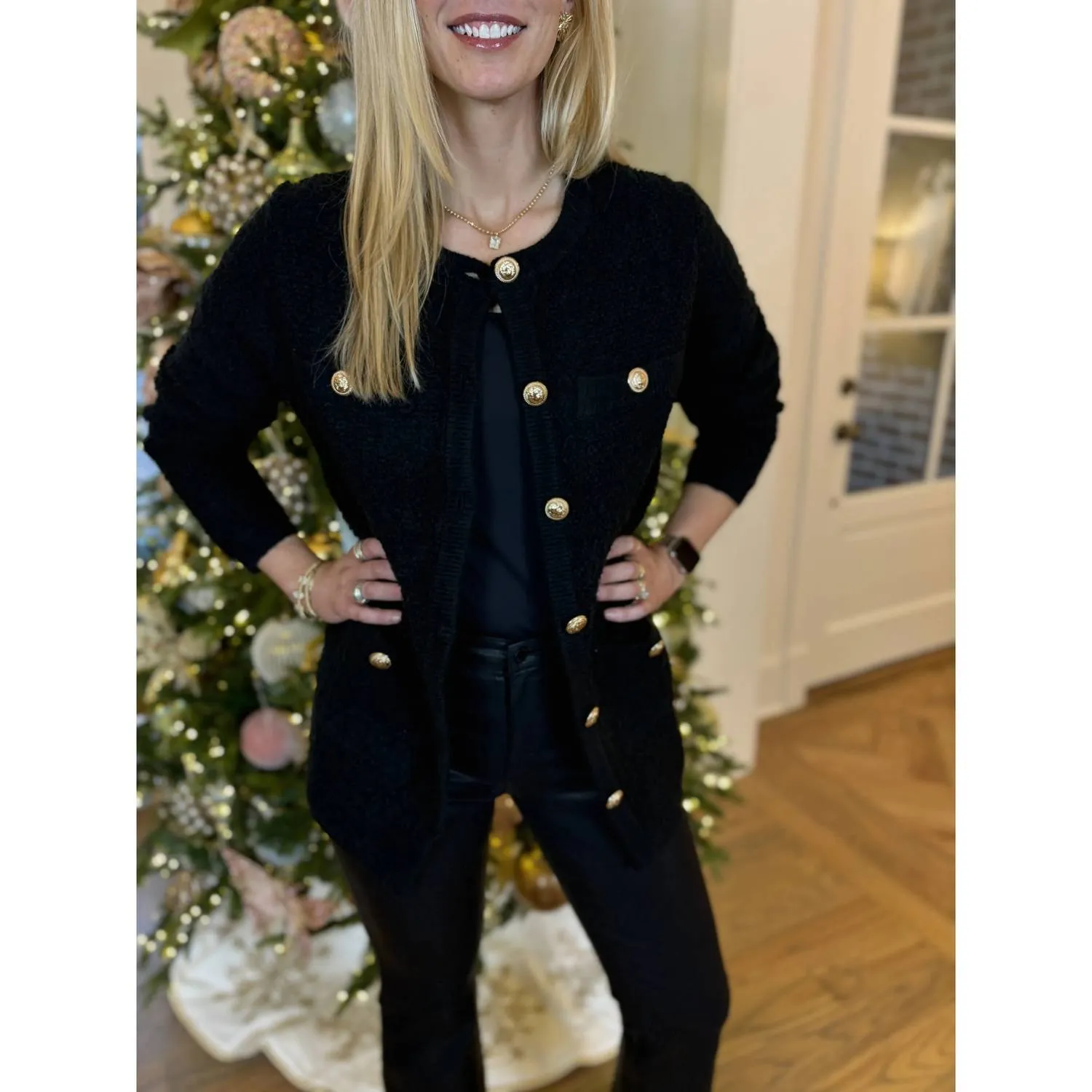 Cardigan Midi Frances En Noir