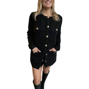 Cardigan Midi Frances En Noir