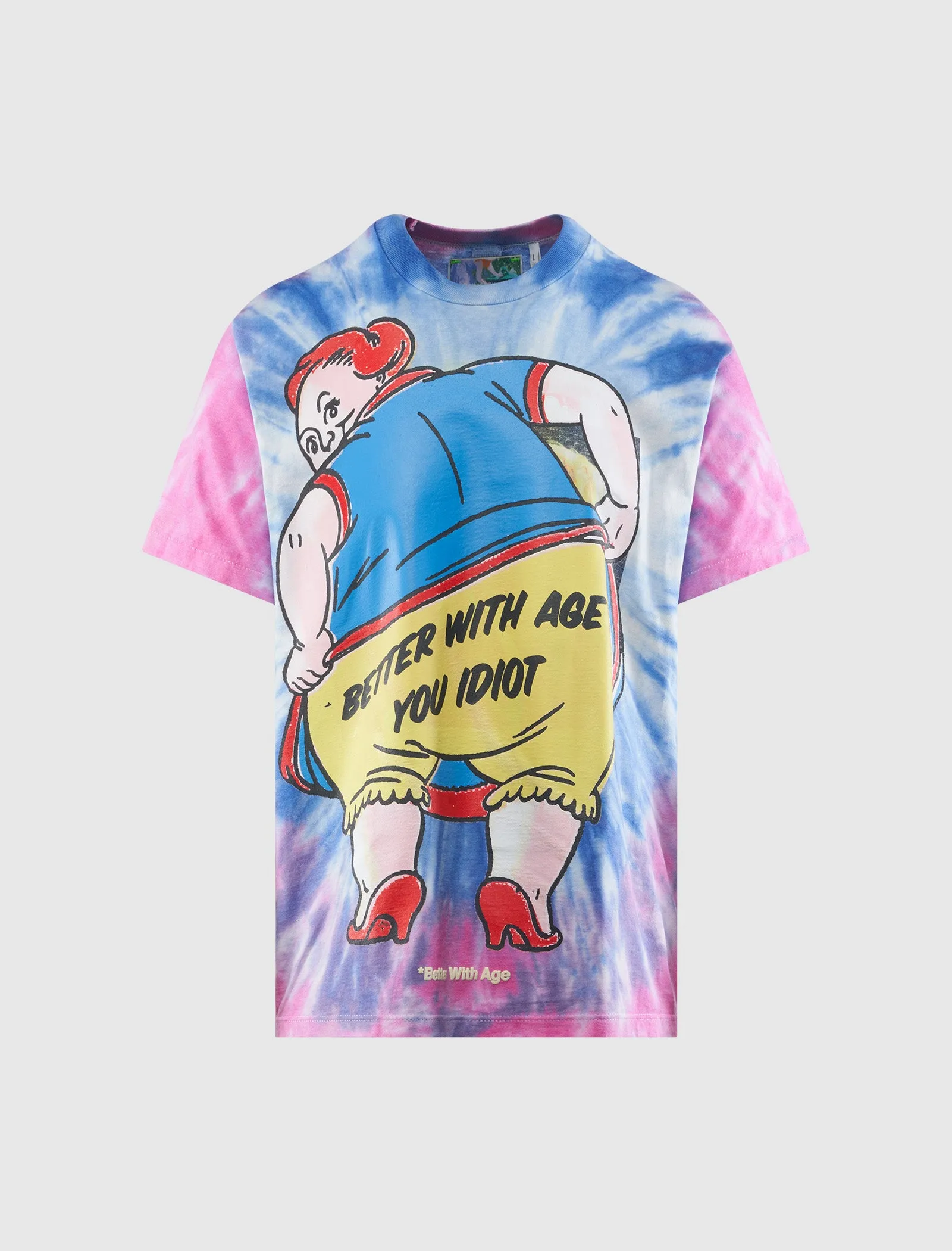 Frizzle Tie-Dye Tee Turn-Up Cuff Curved Strap