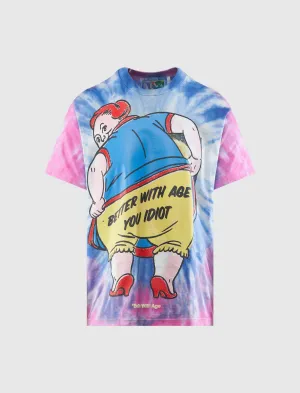 Frizzle Tie-Dye Tee Turn-Up Cuff Curved Strap