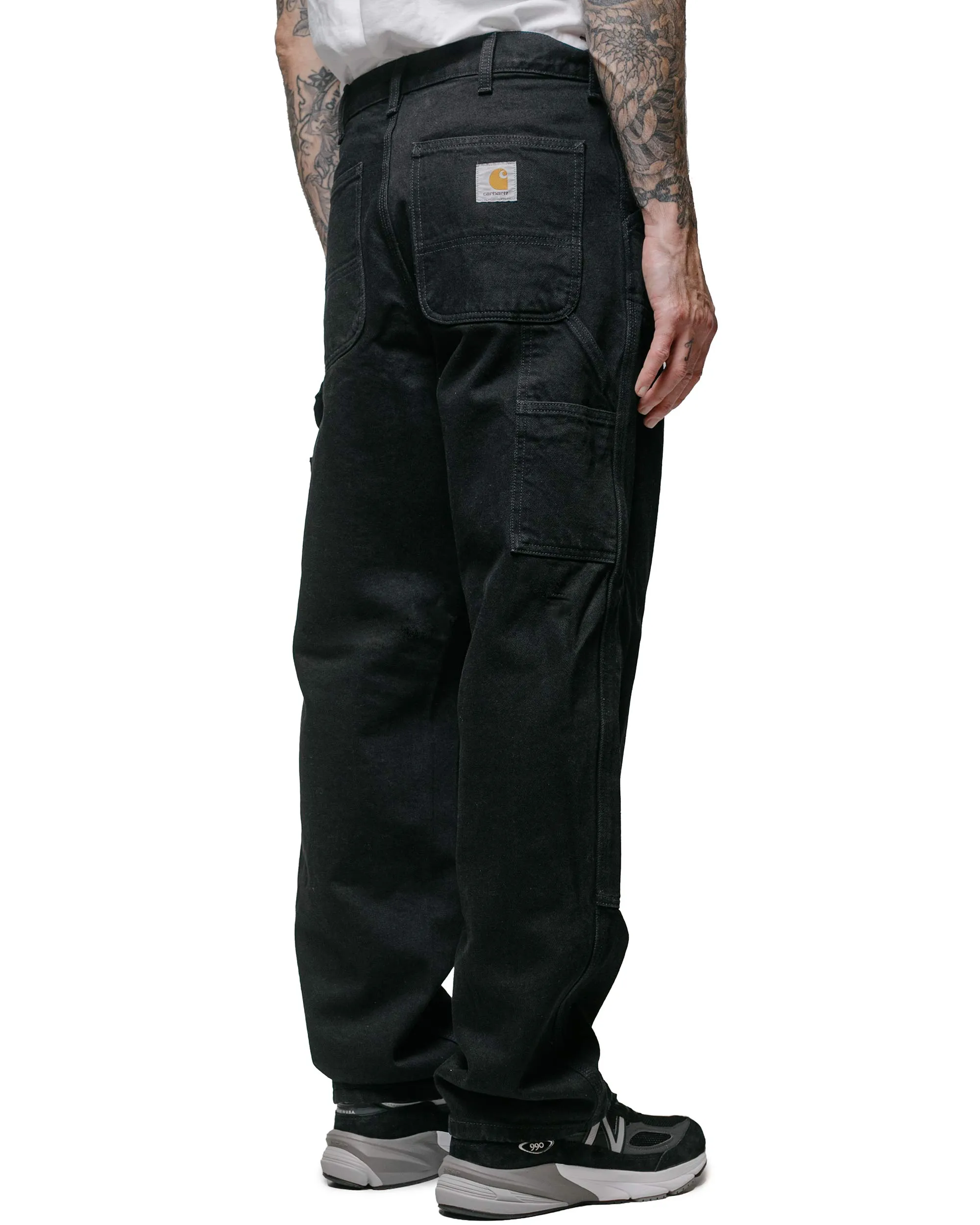 Wrist - less Carhartt W.I.P. Double Knee Pant Denim Black Rinsed