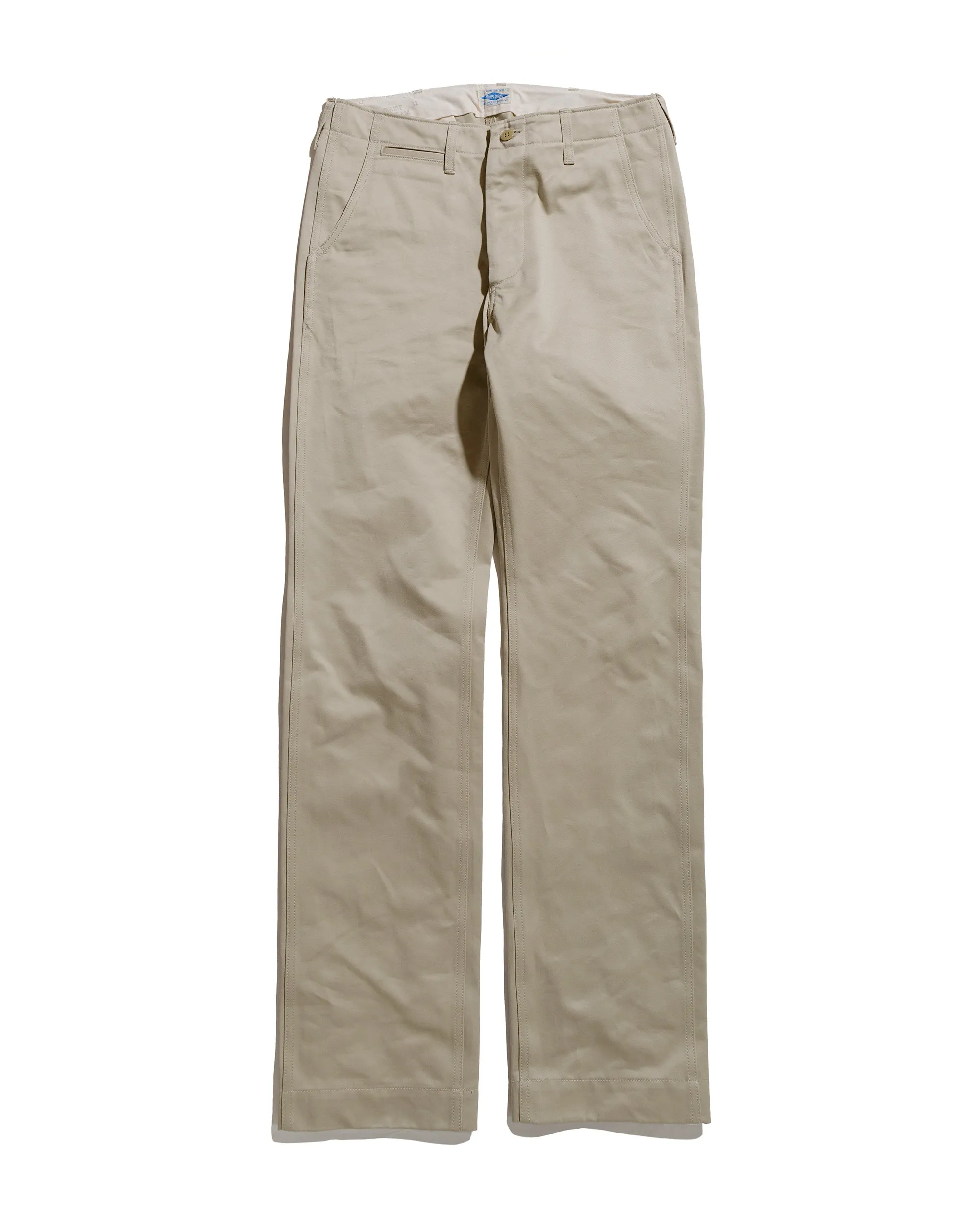 The Real Mccoy'S Mp19010 Blue Seal Chino Trousers Beige Tied Web Design