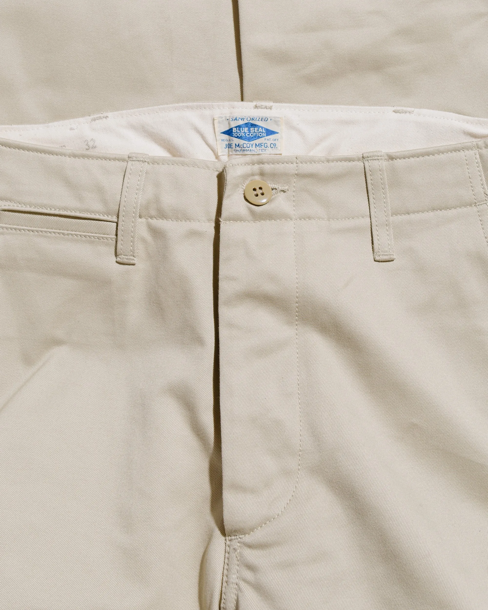 Dry - Clean Only Electrically Conductive The Real Mccoy'S Mp19010 Blue Seal Chino Trousers Beige