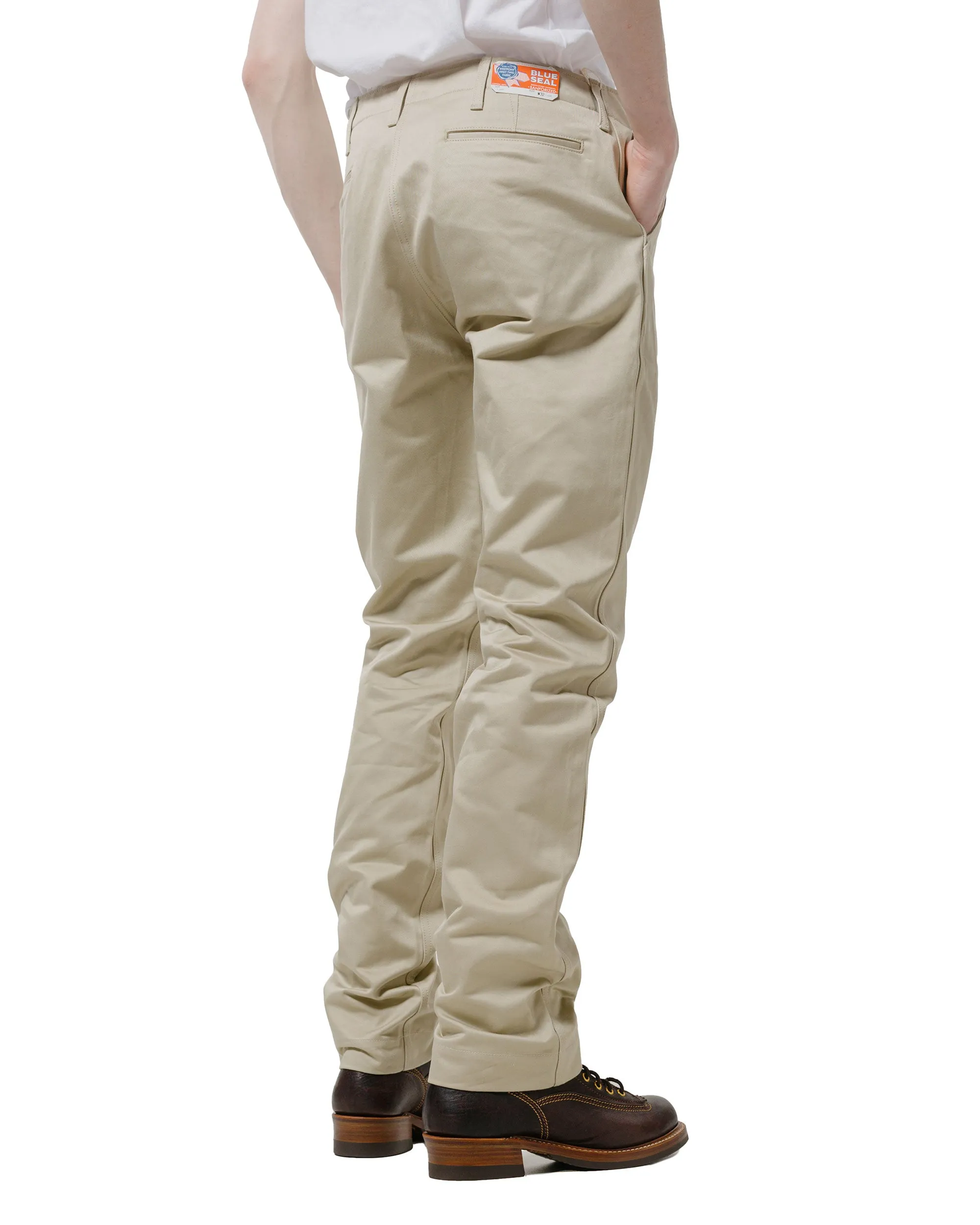 Flat Seams Design The Real Mccoy'S Mp19010 Blue Seal Chino Trousers Beige
